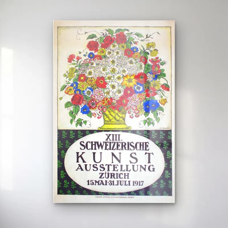 Vintage Poster Çiçek Pazarı – Sarı Tonlar cam tablo — Vintage Poster Çiçek Pazarı – Sarı Tonlar — vintage poster çiçek pazarı
