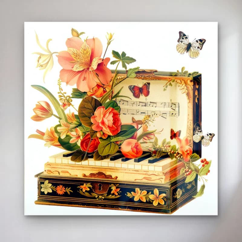 Vintage Piyano – Siyah Beyaz Tonlar cam tablo — Vintage Piyano – Siyah Beyaz Tonlar — vintage piyano