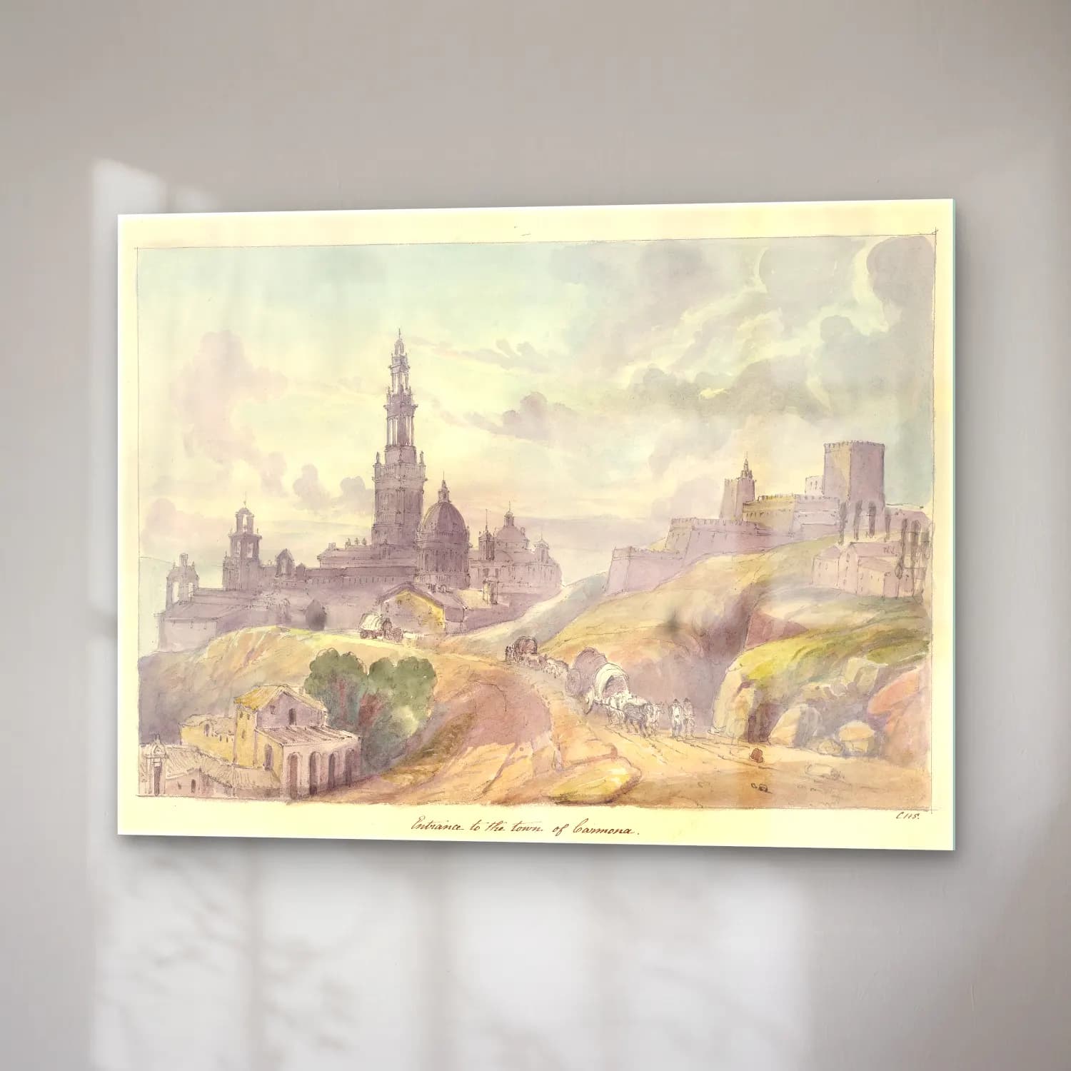 Vintage Katedral – Pembe Tonlar cam tablo — sağ açıdan görünüm