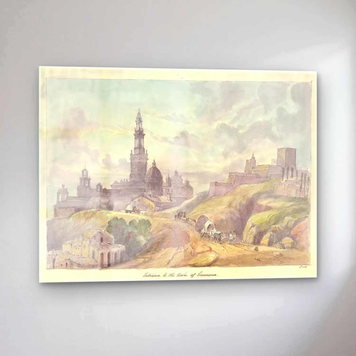 Vintage Katedral – Pembe Tonlar cam tablo — sol açıdan görünüm