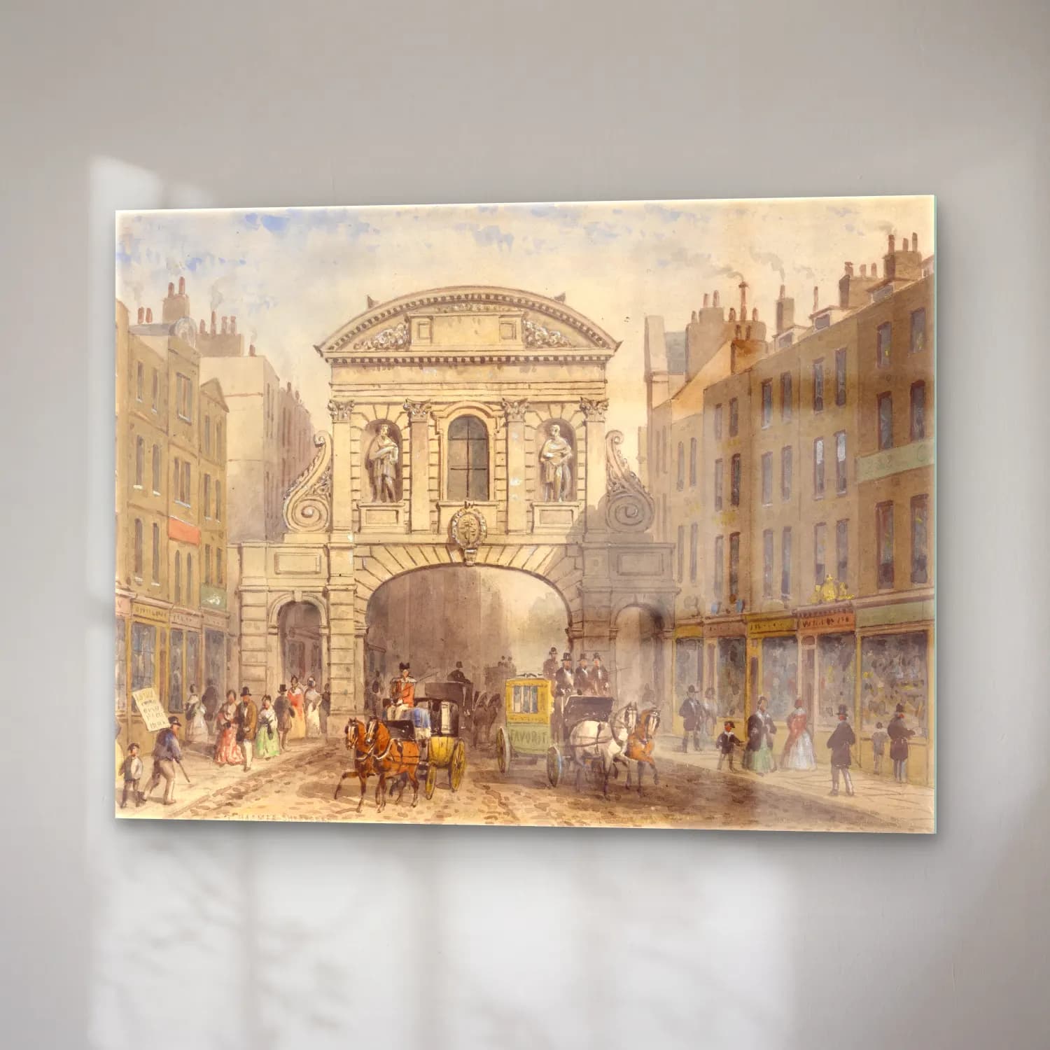 Vintage Londra No. 13 cam tablo — sağ açıdan görünüm