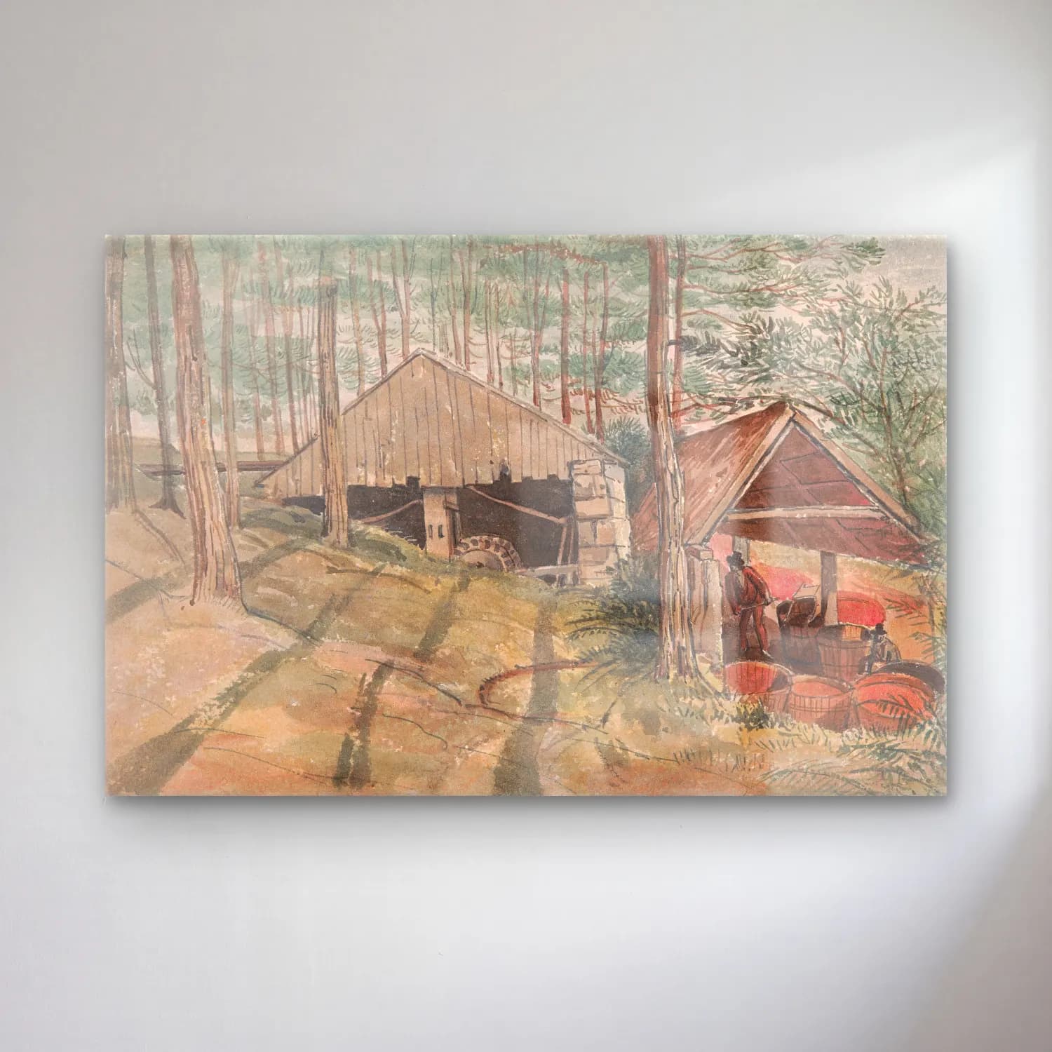 Suluboya Kır Evi No. 15 cam tablo — Suluboya Kır Evi No. 15 — suluboya kır evi
