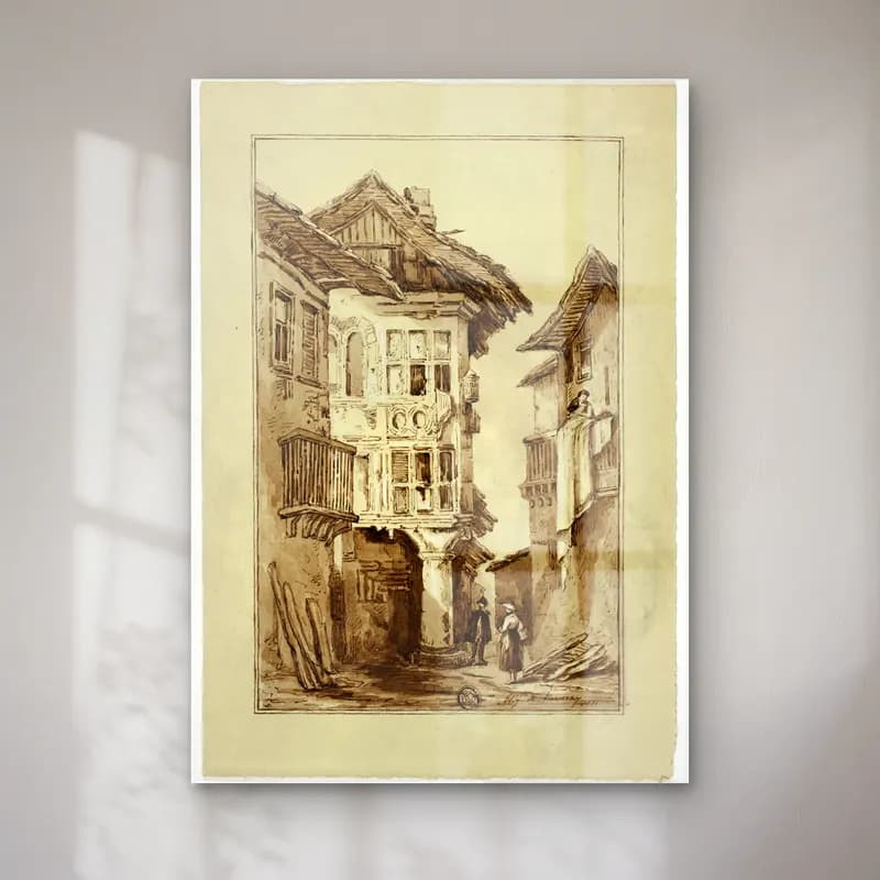 Vintage Köy Sokağı – Siyah Beyaz Tonlar cam tablo — Vintage Köy Sokağı – Siyah Beyaz Tonlar — vintage köy sokağı