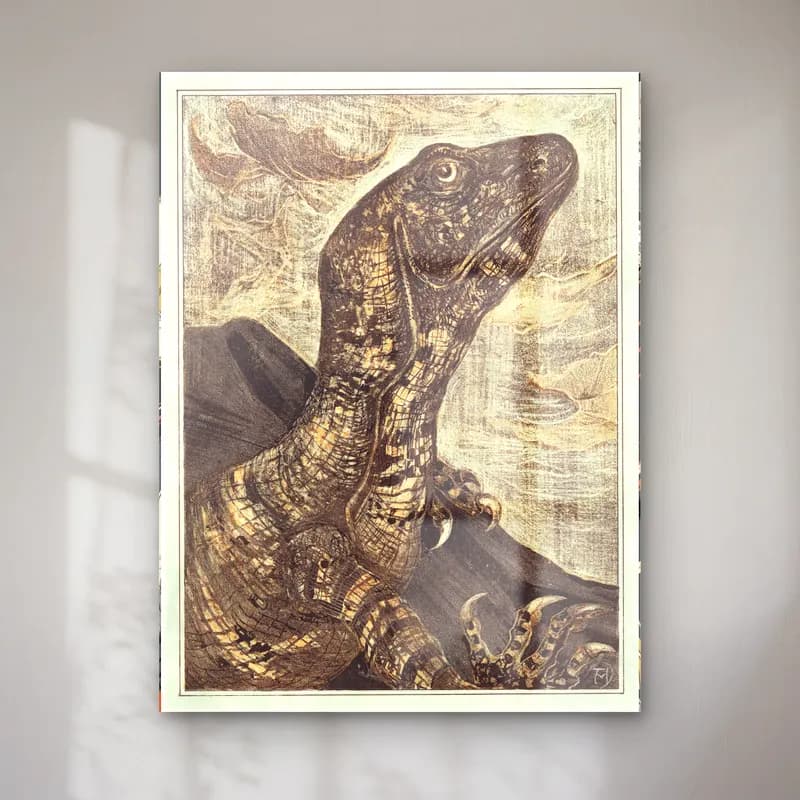 Japon Baskı Dinozor cam tablo — Japon Baskı Dinozor — japon baskı dinozor