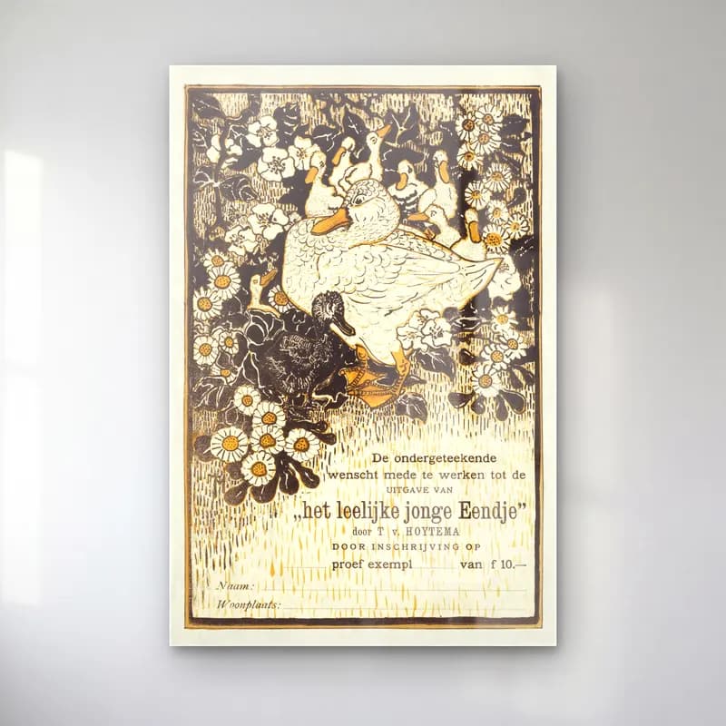 Vintage Poster Ördekler cam tablo — Vintage Poster Ördekler — vintage poster ördekler