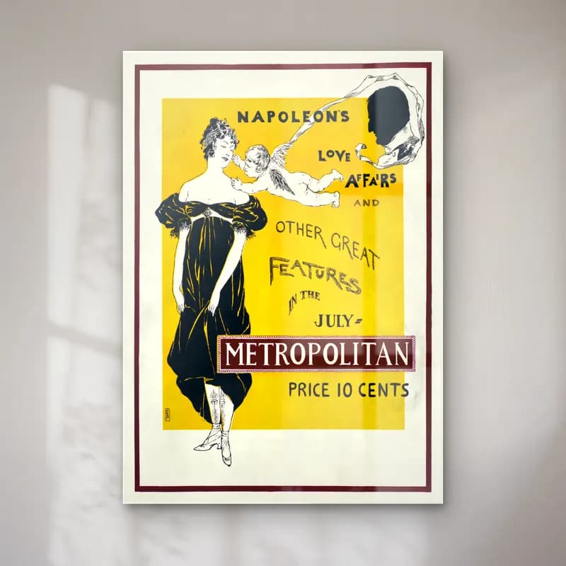 Vintage Poster Elbiseli Kadın No. 15 cam tablo — Vintage Poster Elbiseli Kadın No. 15 — vintage poster elbiseli kadın