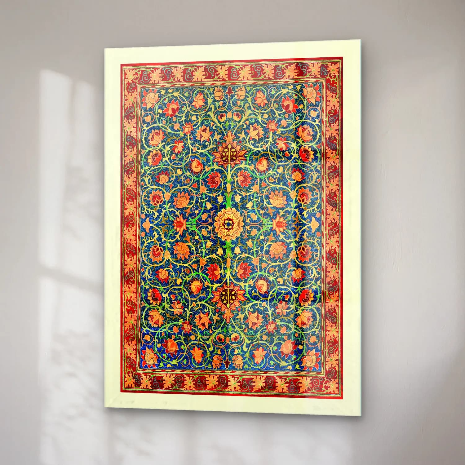 Maksimalist Çiçek Deseni No. 94 cam tablo — sağ açıdan görünüm