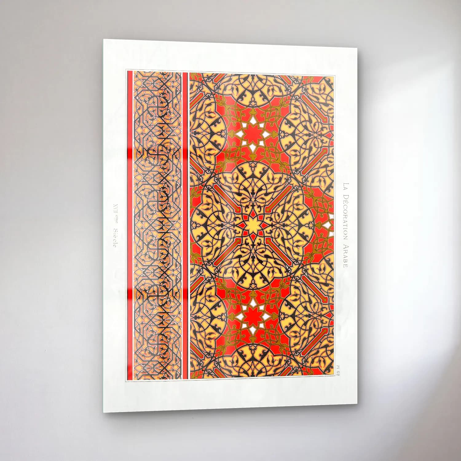 Boho Çiçek Deseni No. 139 cam tablo — sol açıdan görünüm