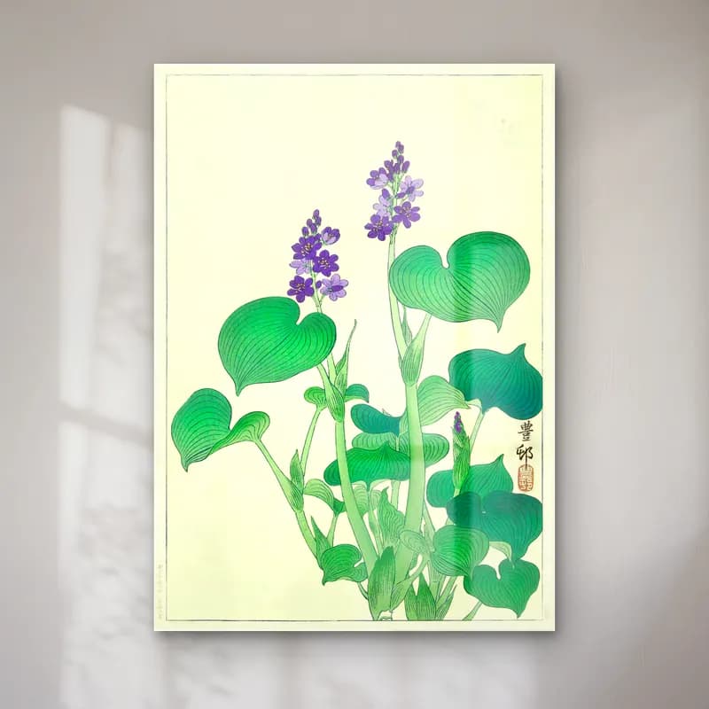 Japon Baskı Lotus Çiçekleri – Mor Tonlar cam tablo — Japon Baskı Lotus Çiçekleri – Mor Tonlar — japon baskı lotus çiçekleri