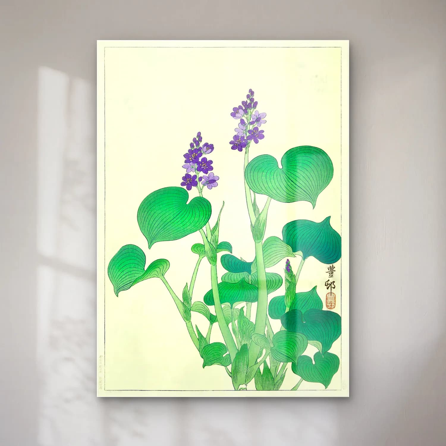 Japon Baskı Lotus Çiçekleri – Mor Tonlar cam tablo — Japon Baskı Lotus Çiçekleri – Mor Tonlar — japon baskı lotus çiçekleri