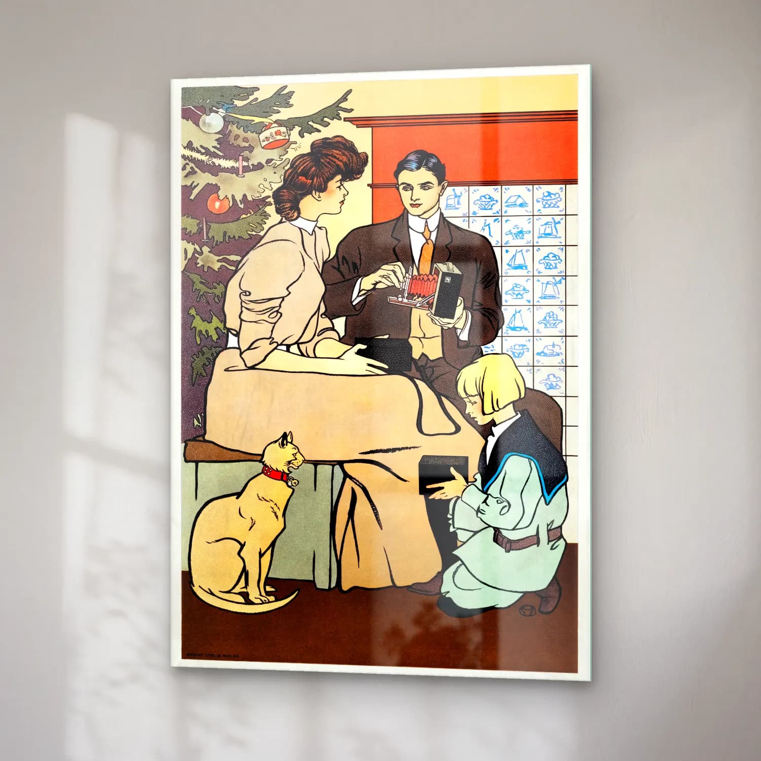 Vintage Poster Vintage İç Mekân – Siyah Beyaz Tonlar cam tablo — sağ açıdan görünüm