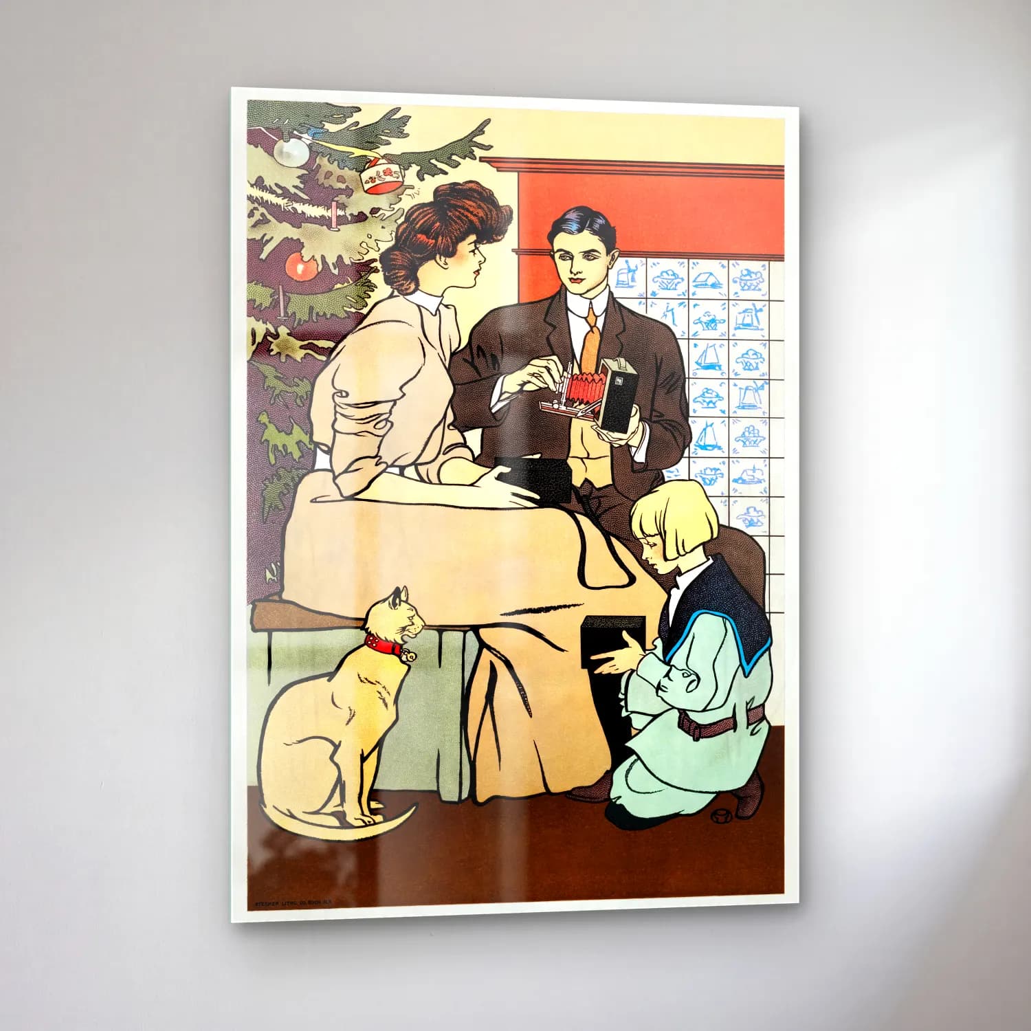 Vintage Poster Vintage İç Mekân – Siyah Beyaz Tonlar cam tablo — sol açıdan görünüm