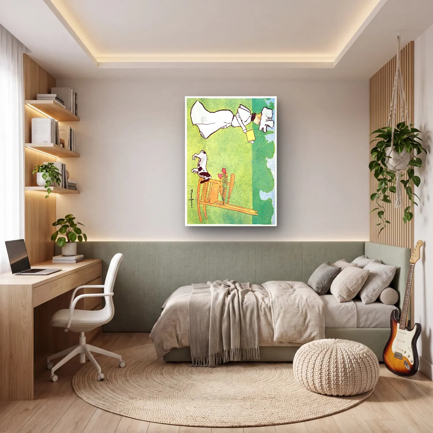 Vintage Poster Köpek No. 7 cam tablo — genç odasında