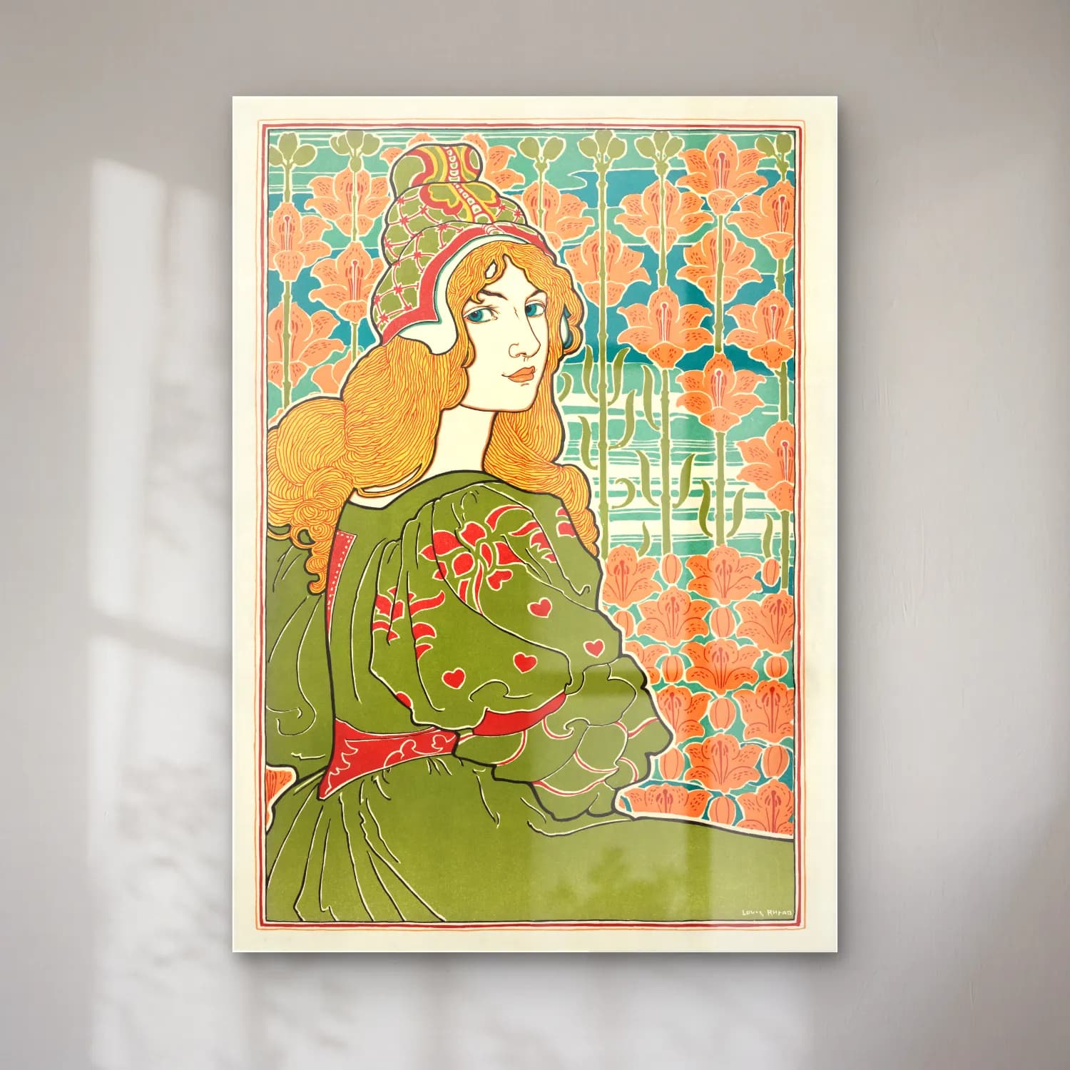 Vintage Poster Elbiseli Kadın No. 18 cam tablo — Vintage Poster Elbiseli Kadın No. 18 — vintage poster elbiseli kadın