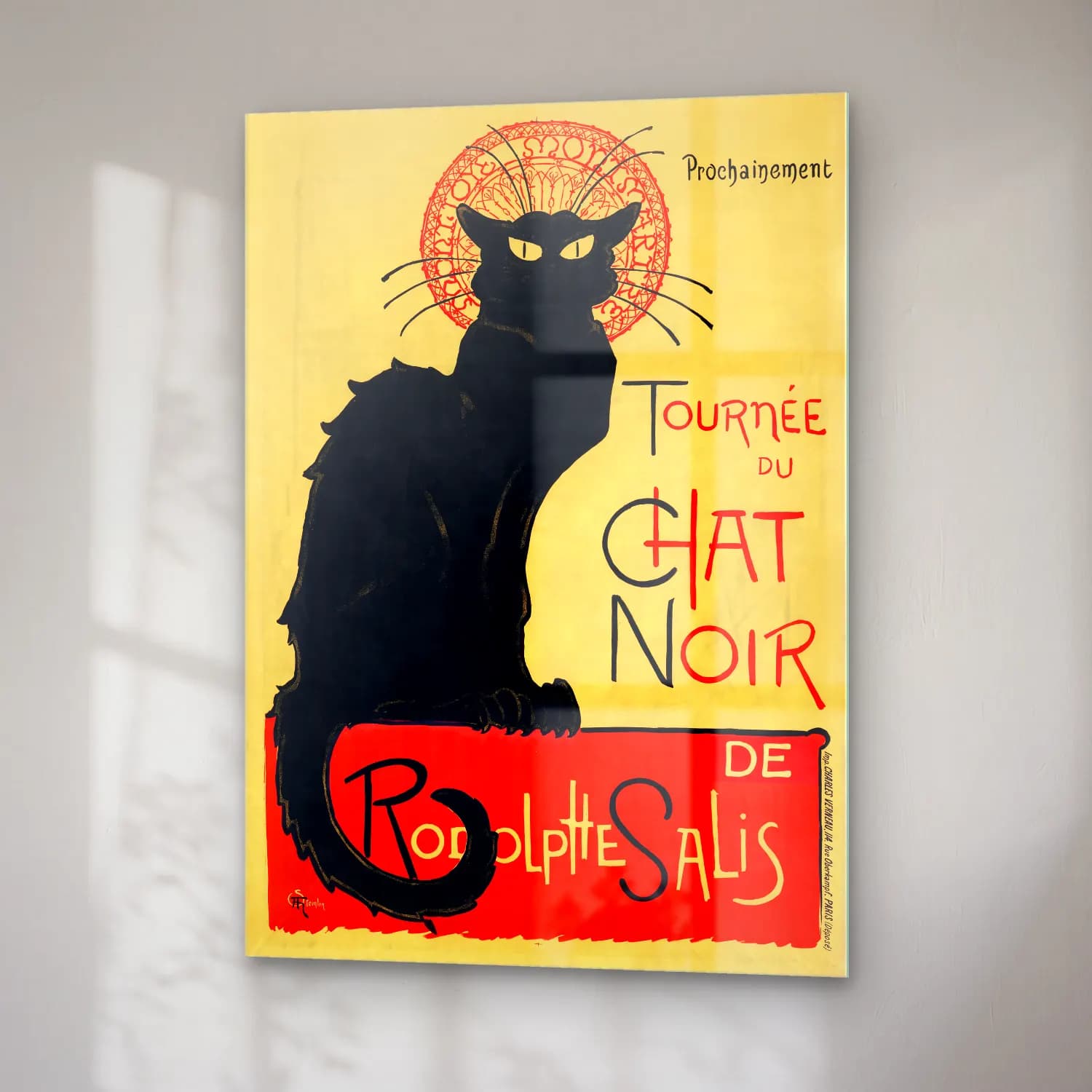 Vintage Poster Kedi No. 5 cam tablo — sağ açıdan görünüm