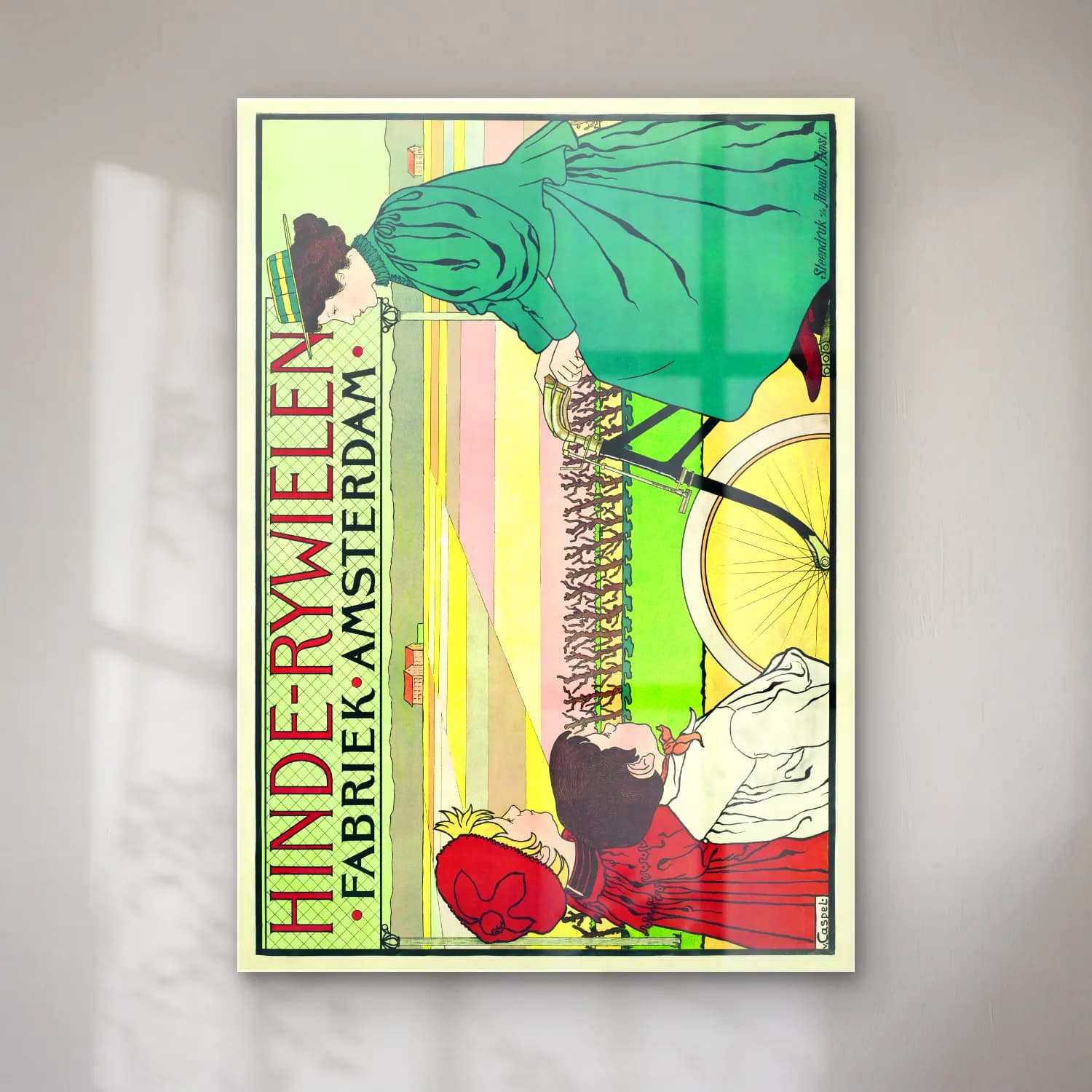 Vintage Poster Bisiklet – Yeşil Tonlar cam tablo — Vintage Poster Bisiklet – Yeşil Tonlar — vintage poster bisiklet