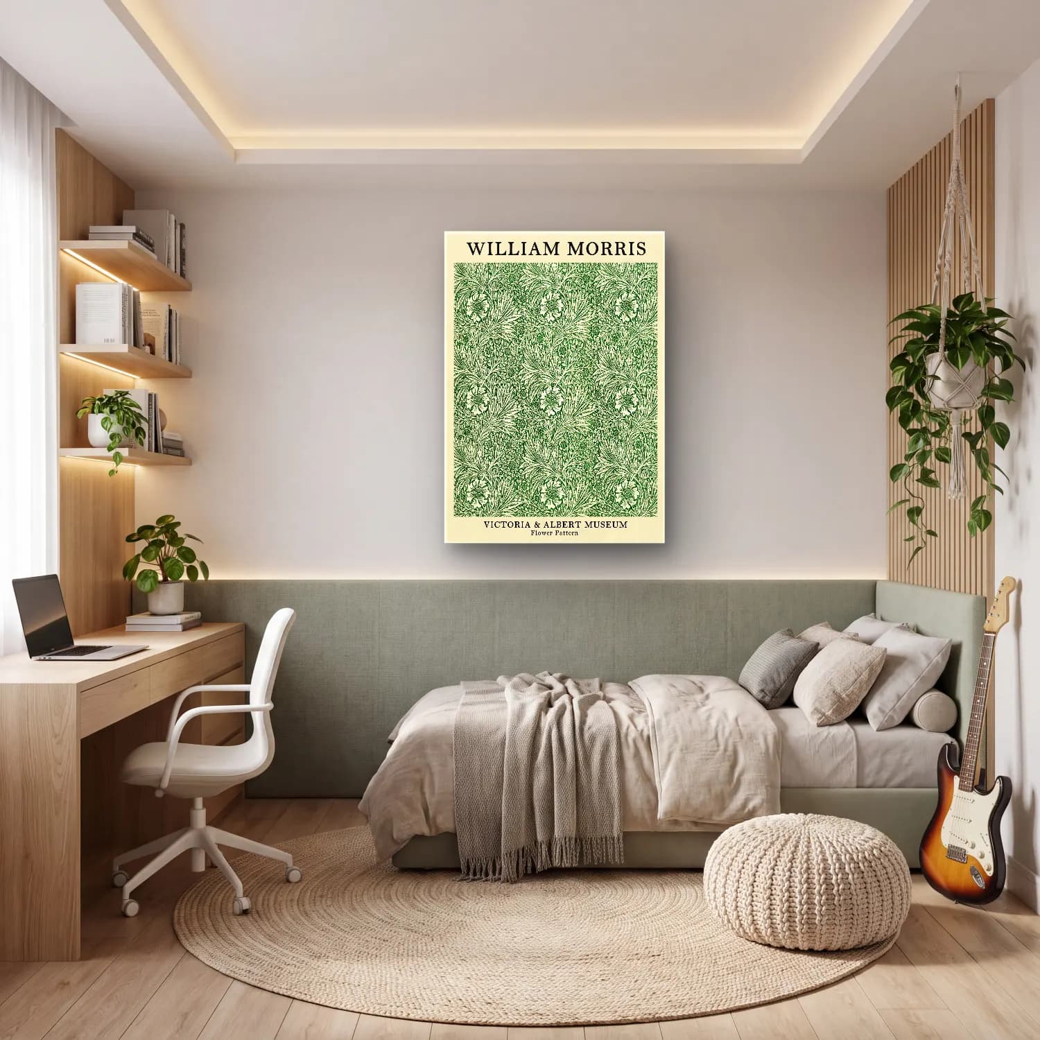Botanik İllüstrasyon Çiçek Deseni No. 145 cam tablo — genç odasında