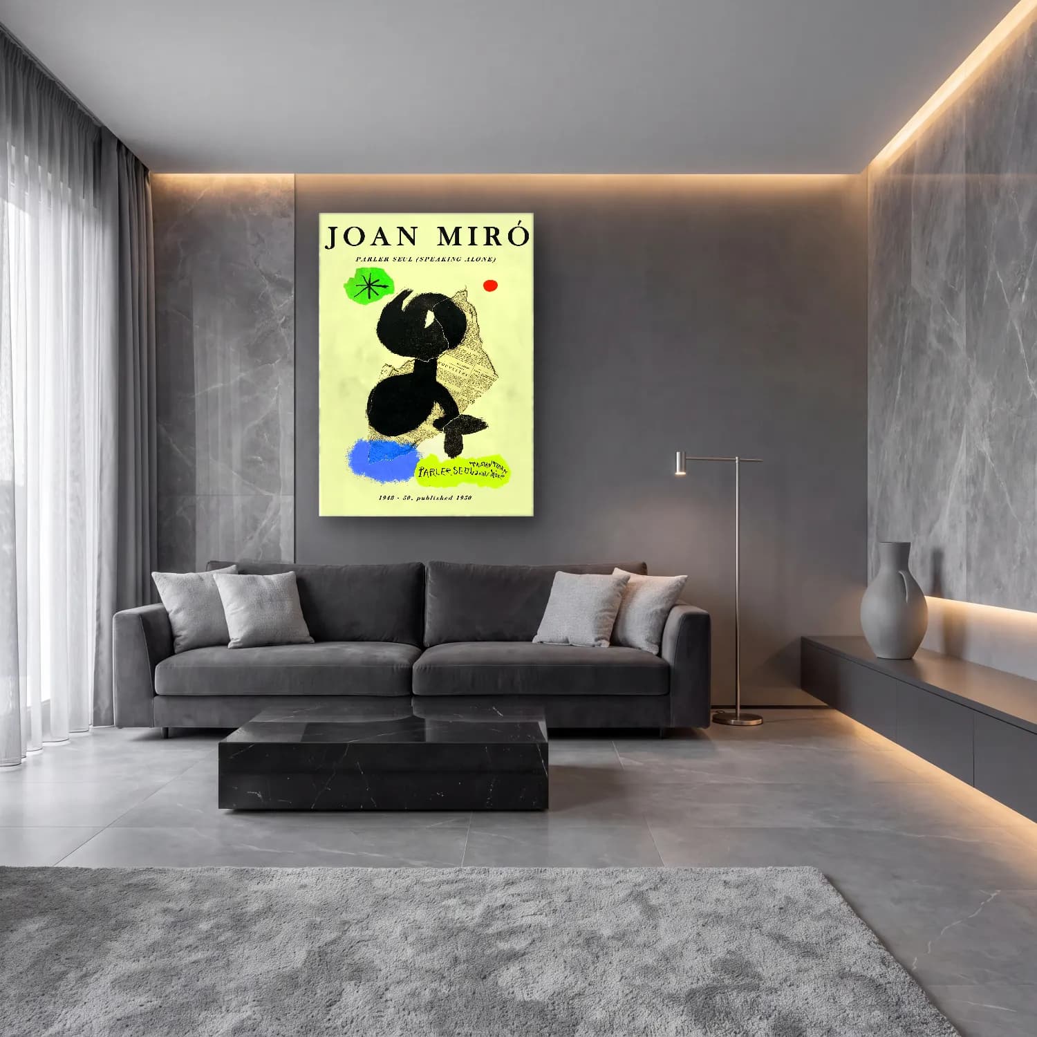 Vintage Poster Köpek No. 6 cam tablo — lüks salon duvarında