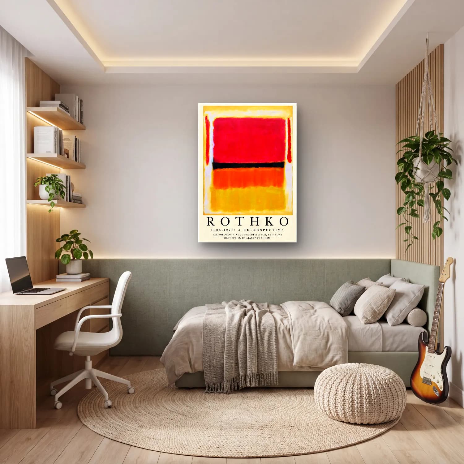 Bauhaus Renk Alanları No. 5 cam tablo — genç odasında