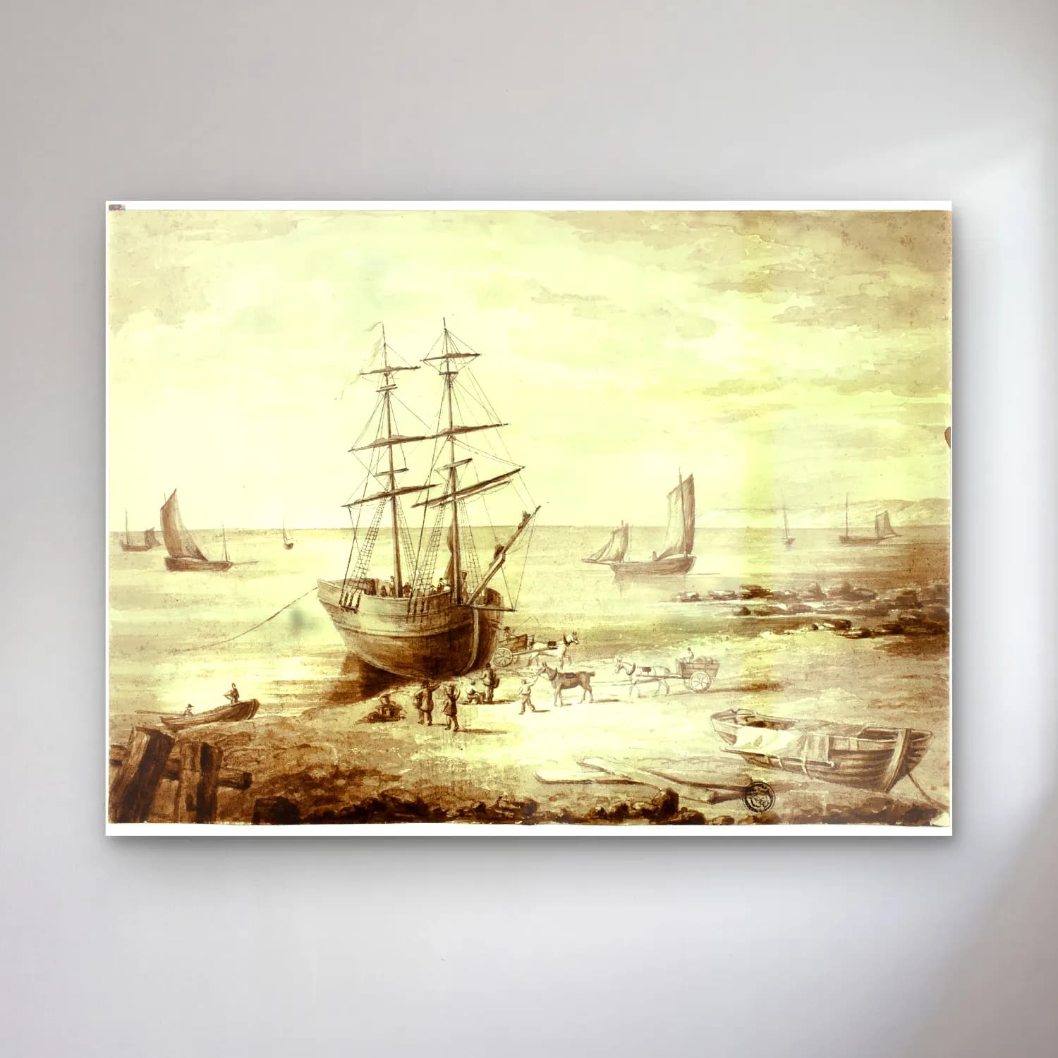 Vintage Liman ve Tekneler No. 12 cam tablo — Vintage Liman ve Tekneler No. 12 — vintage liman ve tekneler