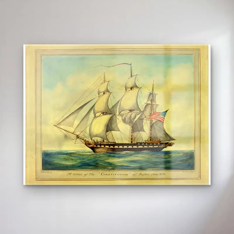 Vintage Fırtınalı Denizde Gemi No. 12 cam tablo — Vintage Fırtınalı Denizde Gemi No. 12 — vintage fırtınalı denizde gemi