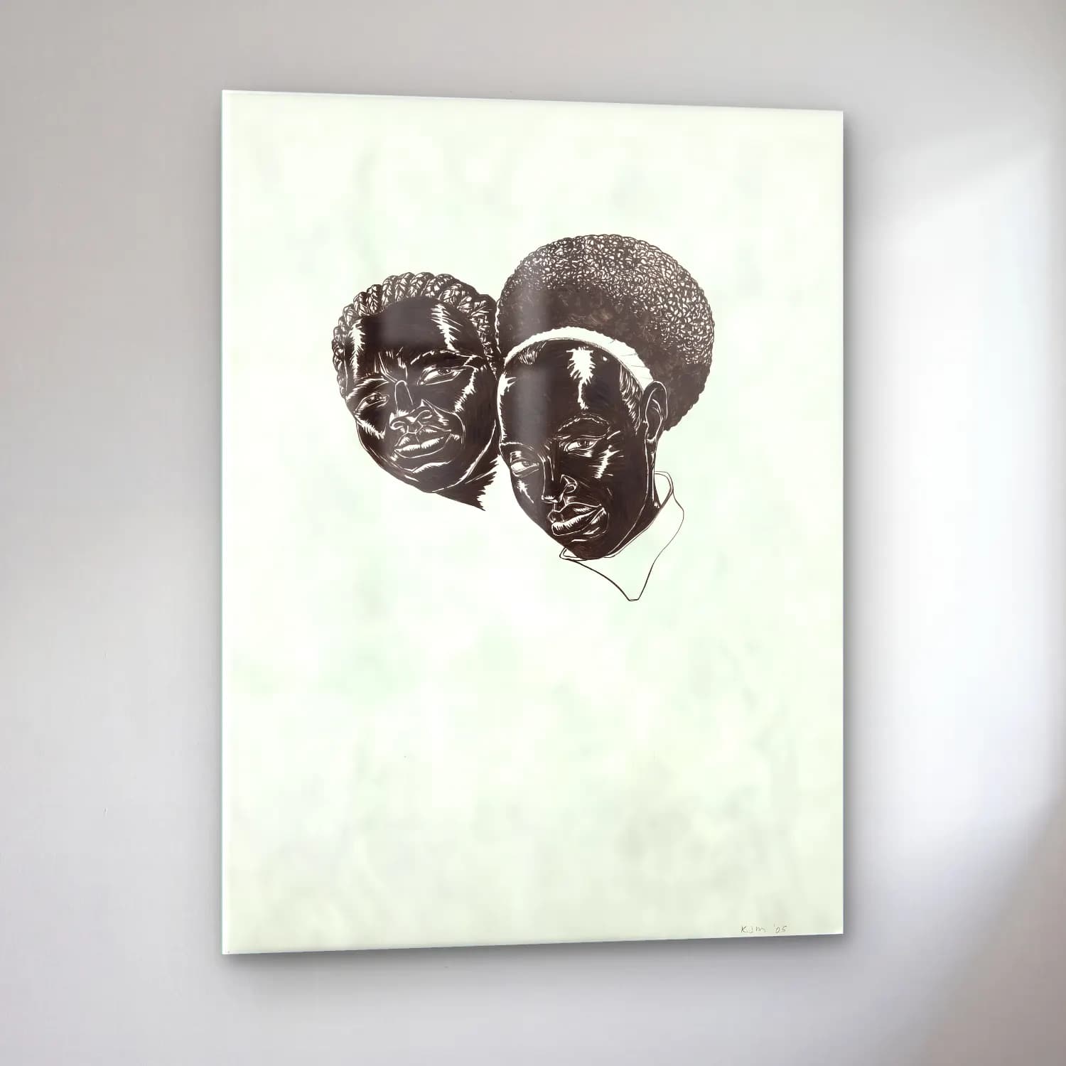 Kerry James Marshall – Anne ve Çocuk cam tablo — sol açıdan görünüm