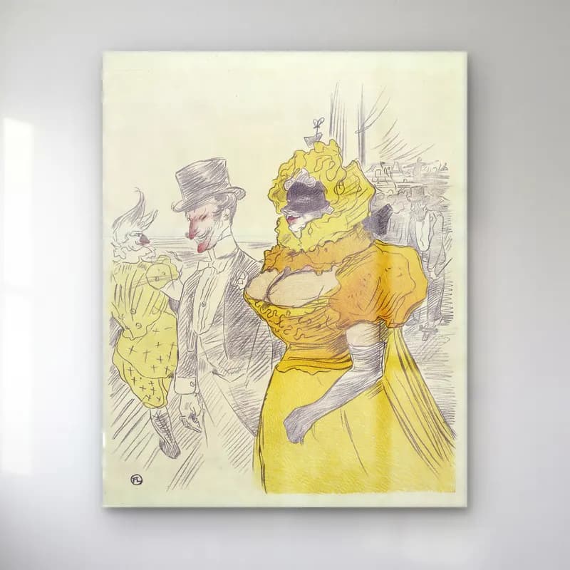 Henri de Toulouse-Lautrec – Elbiseli Kadın cam tablo — Henri de Toulouse-Lautrec – Elbiseli Kadın — vintage elbiseli kadın