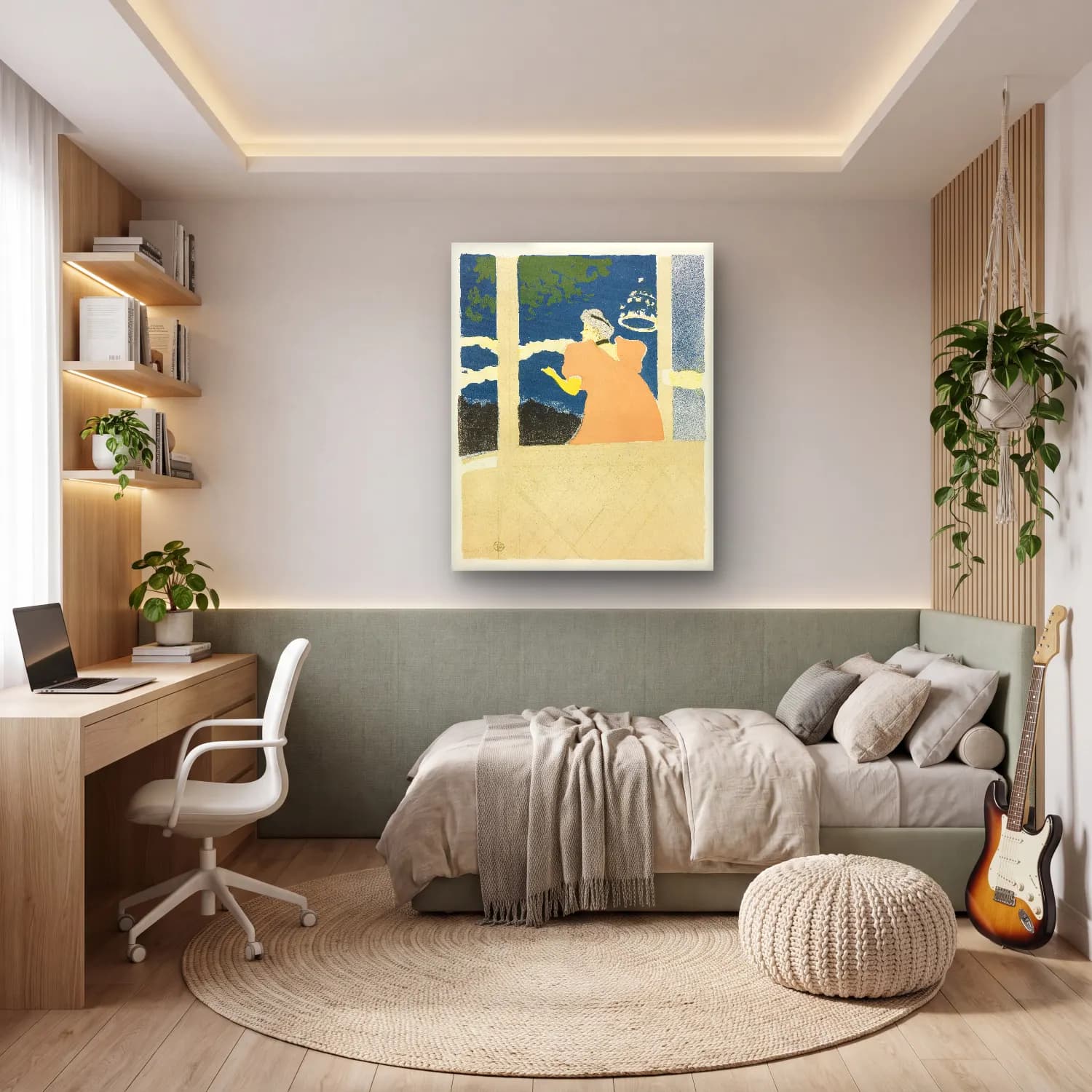 Henri de Toulouse-Lautrec – Elbiseli Kadın – Pastel Tonlar cam tablo — genç odasında