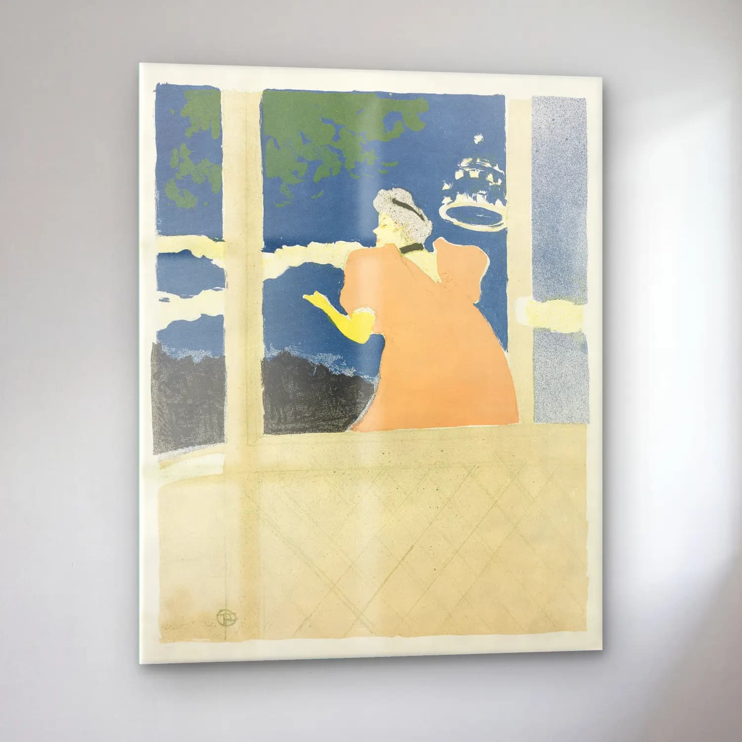 Henri de Toulouse-Lautrec – Elbiseli Kadın – Pastel Tonlar cam tablo — sol açıdan görünüm