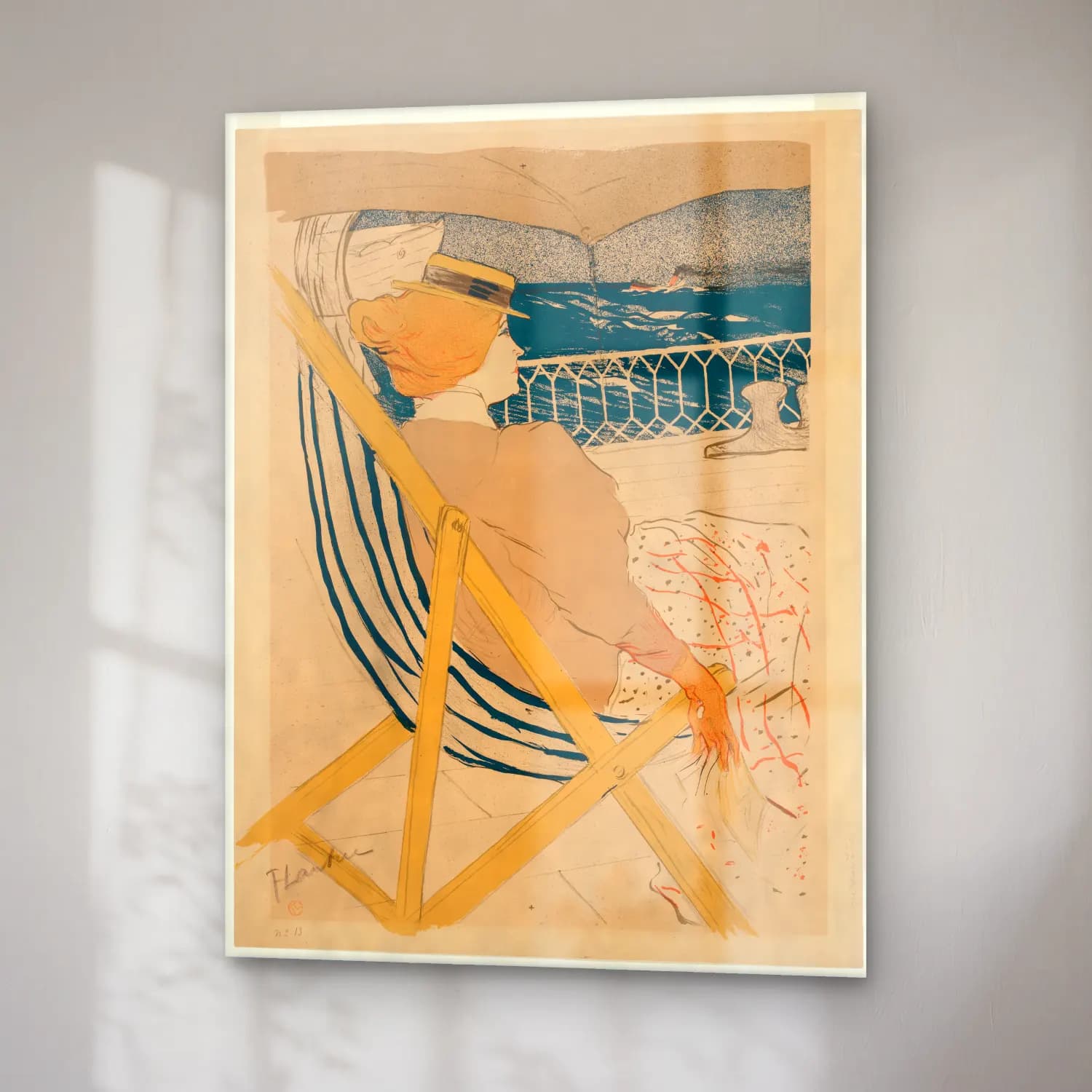 Henri de Toulouse-Lautrec – Şapkalı Kadın cam tablo — sağ açıdan görünüm