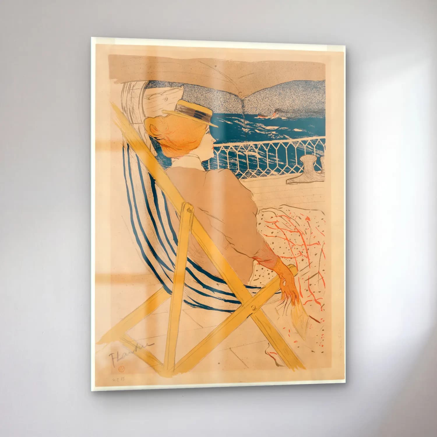 Henri de Toulouse-Lautrec – Şapkalı Kadın cam tablo — sol açıdan görünüm