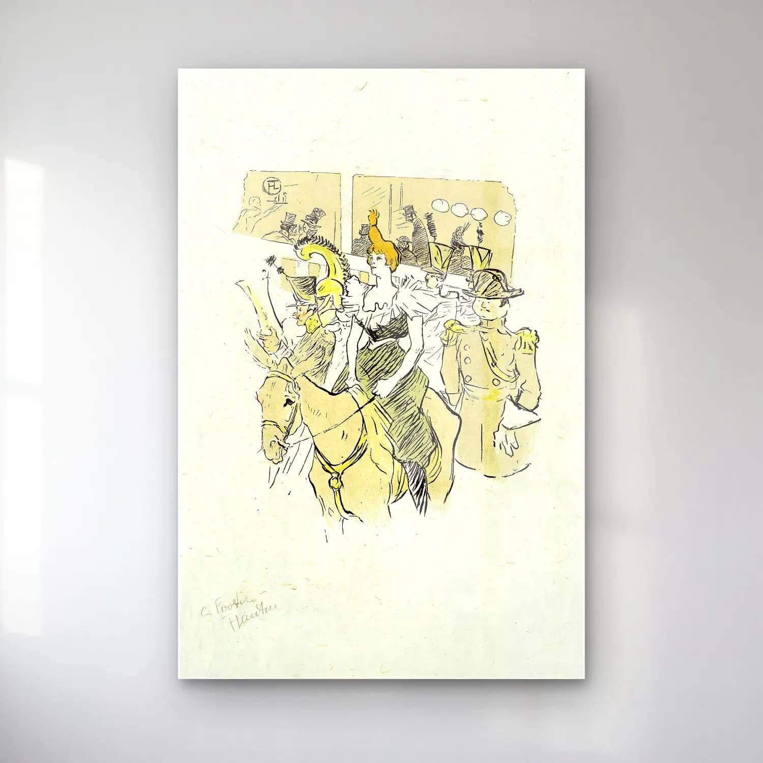 Henri de Toulouse-Lautrec – Kalabalık Cadde cam tablo — Henri de Toulouse-Lautrec – Kalabalık Cadde — vintage kalabalık cadde