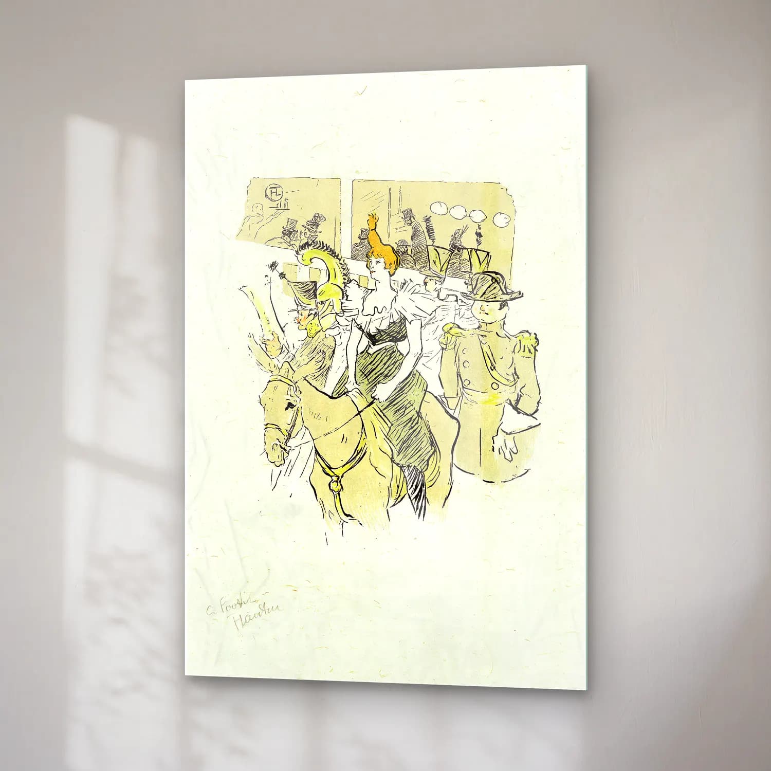 Henri de Toulouse-Lautrec – Kalabalık Cadde cam tablo — sağ açıdan görünüm