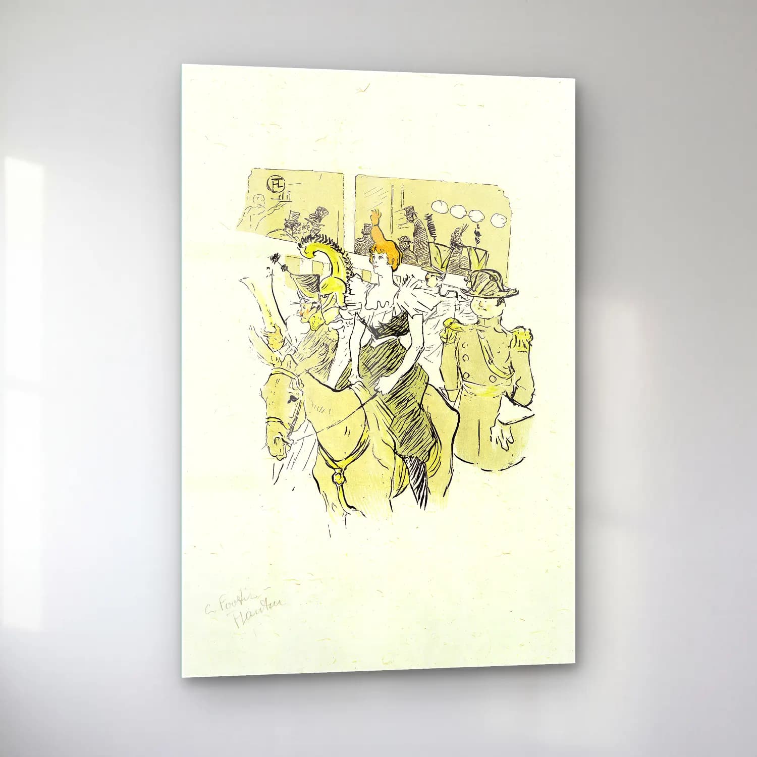 Henri de Toulouse-Lautrec – Kalabalık Cadde cam tablo — sol açıdan görünüm