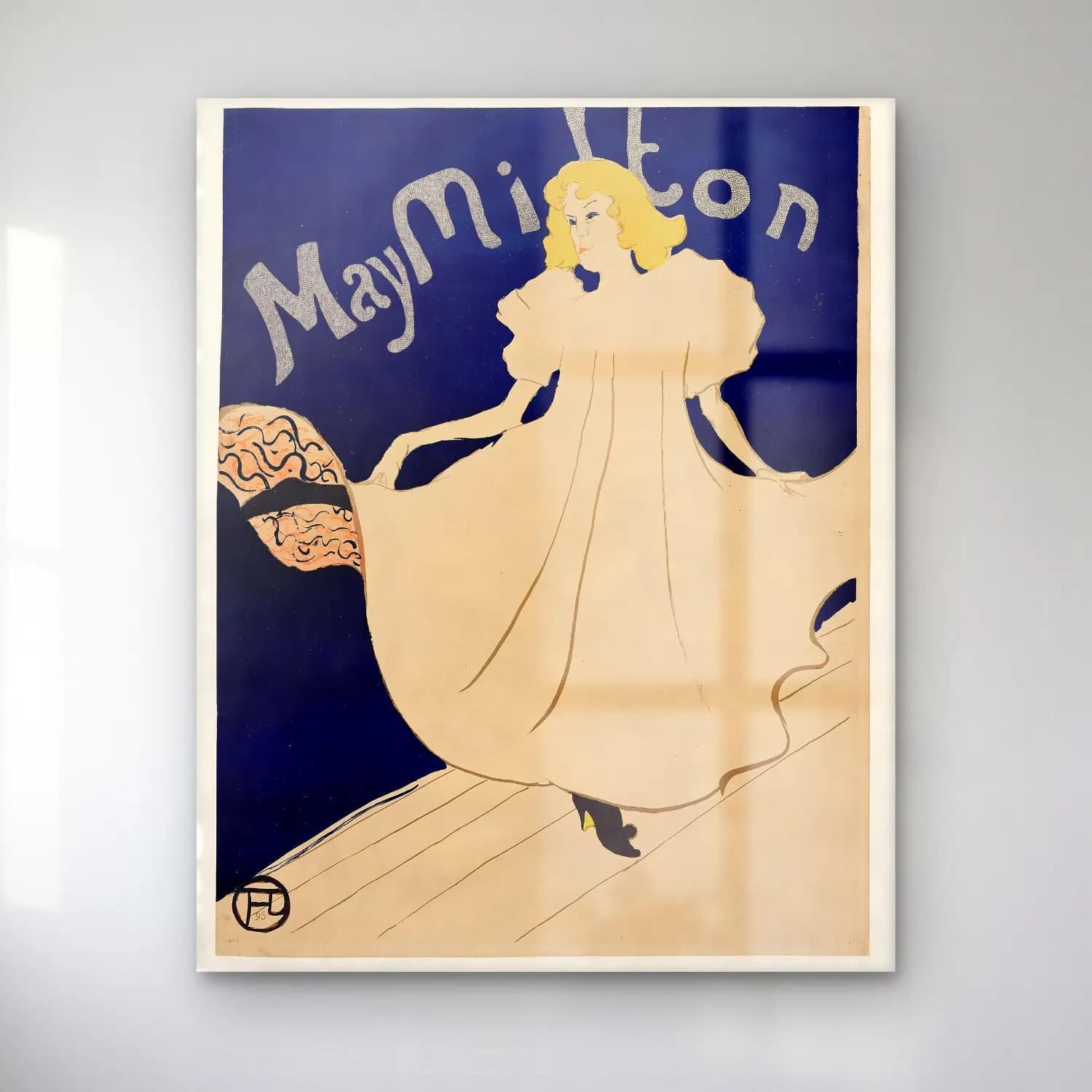 Henri de Toulouse-Lautrec – Elbiseli Kadın No. 7 cam tablo — Henri de Toulouse-Lautrec – Elbiseli Kadın No. 7 — vintage poster elbiseli kadın
