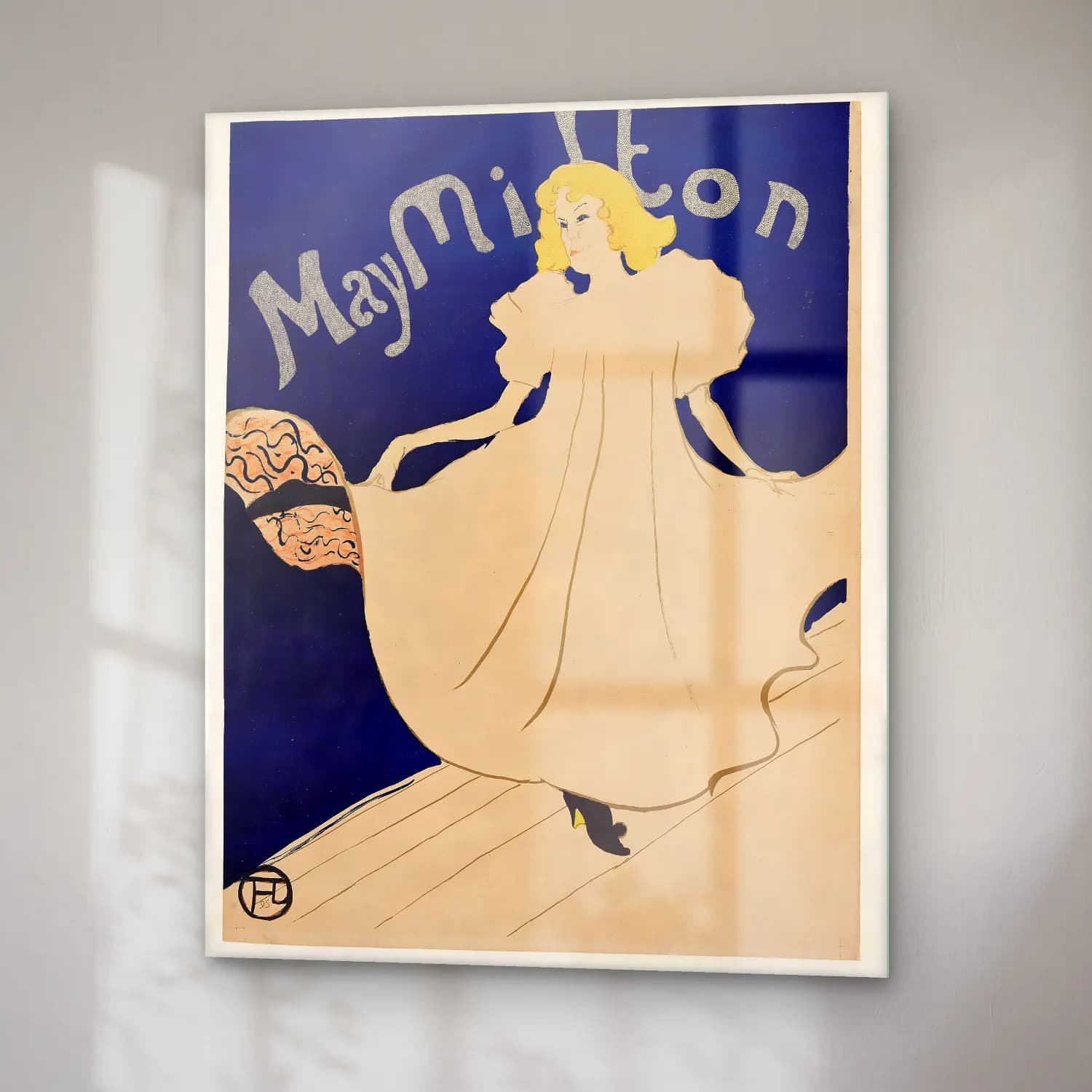 Henri de Toulouse-Lautrec – Elbiseli Kadın No. 7 cam tablo — sağ açıdan görünüm