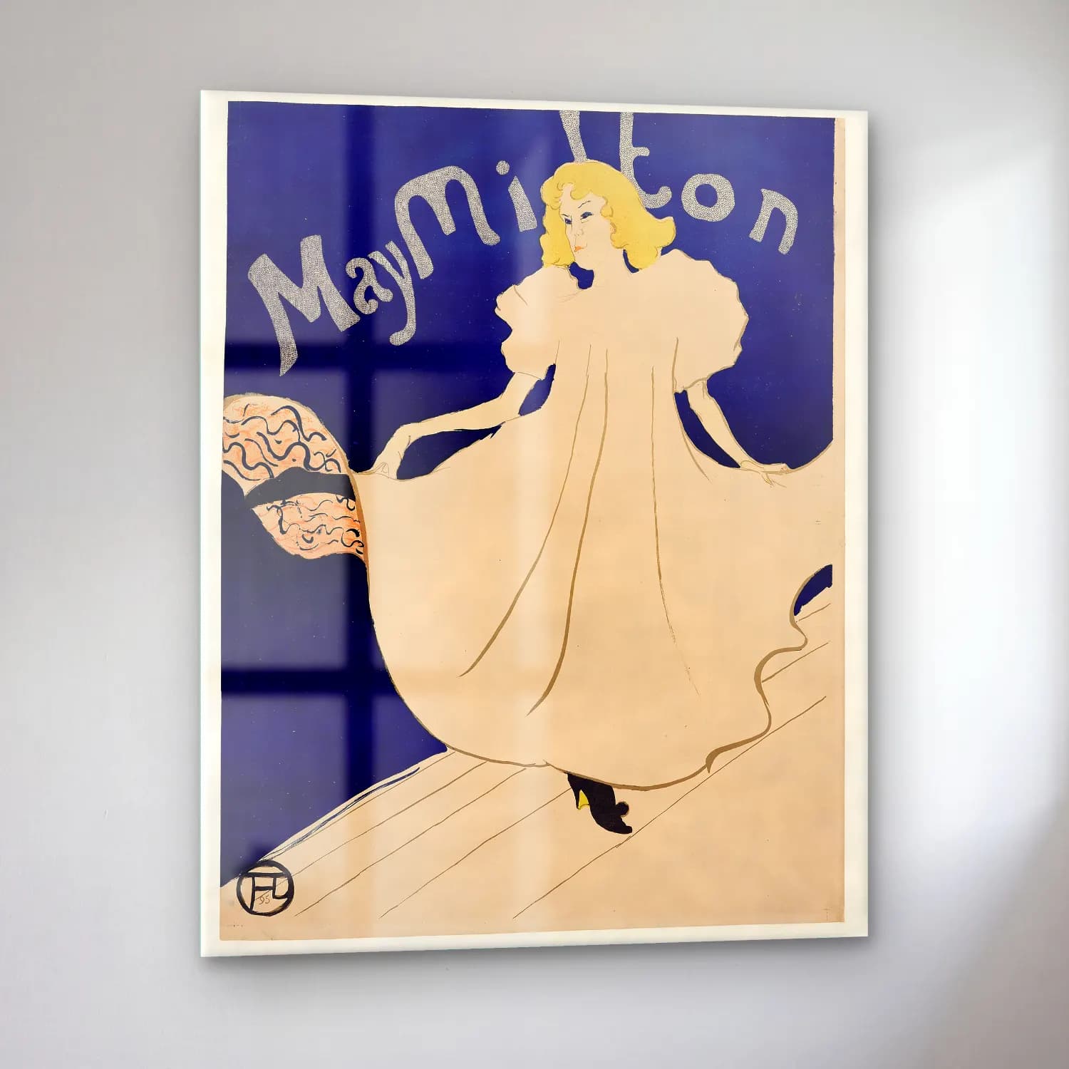 Henri de Toulouse-Lautrec – Elbiseli Kadın No. 7 cam tablo — sol açıdan görünüm