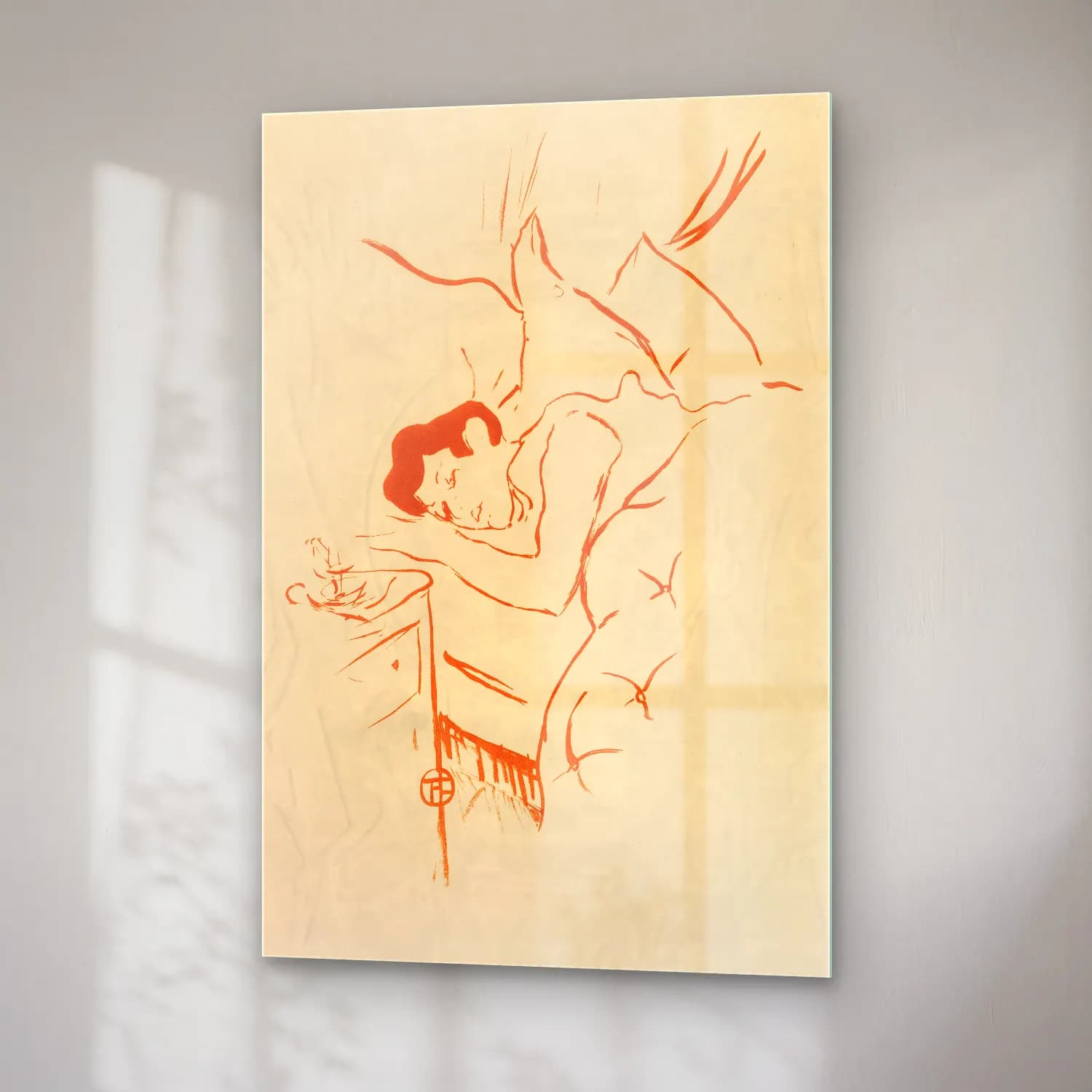 Henri de Toulouse-Lautrec – Aşıklar – Turuncu Tonlar cam tablo — sağ açıdan görünüm