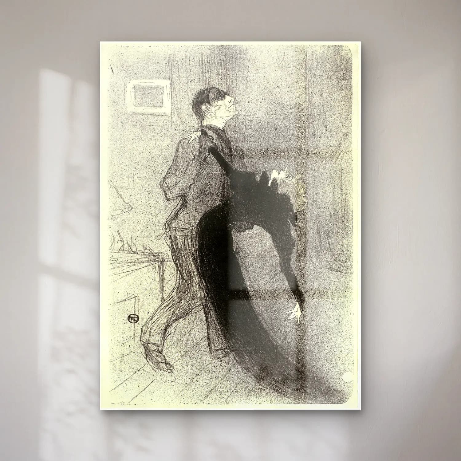 Henri de Toulouse-Lautrec – Aşıklar – Siyah Beyaz Tonlar cam tablo — Henri de Toulouse-Lautrec – Aşıklar – Siyah Beyaz Tonlar — vintage aşıklar