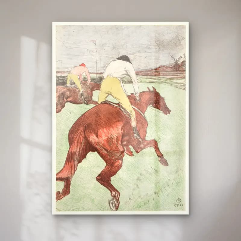 Henri de Toulouse-Lautrec – Atlı No. 7 cam tablo — Henri de Toulouse-Lautrec – Atlı No. 7 — vintage atlı