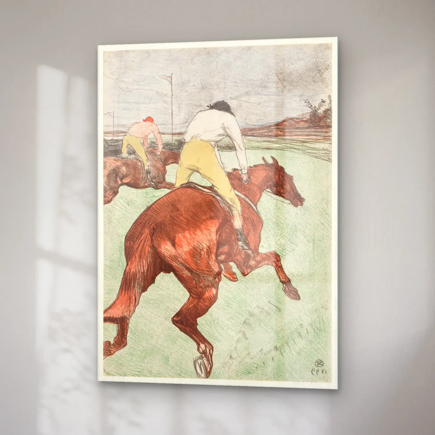 Henri de Toulouse-Lautrec – Atlı No. 7 cam tablo — sağ açıdan görünüm