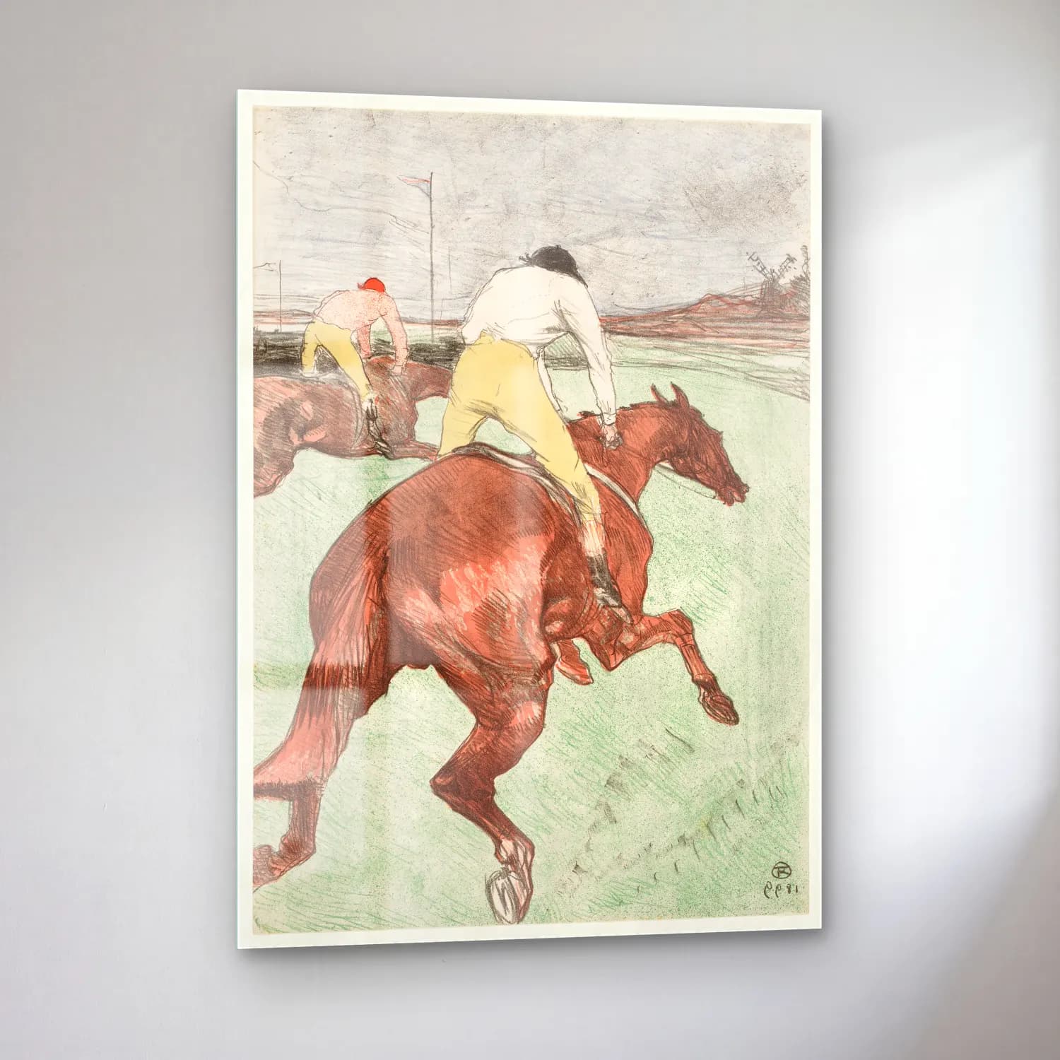 Henri de Toulouse-Lautrec – Atlı No. 7 cam tablo — sol açıdan görünüm