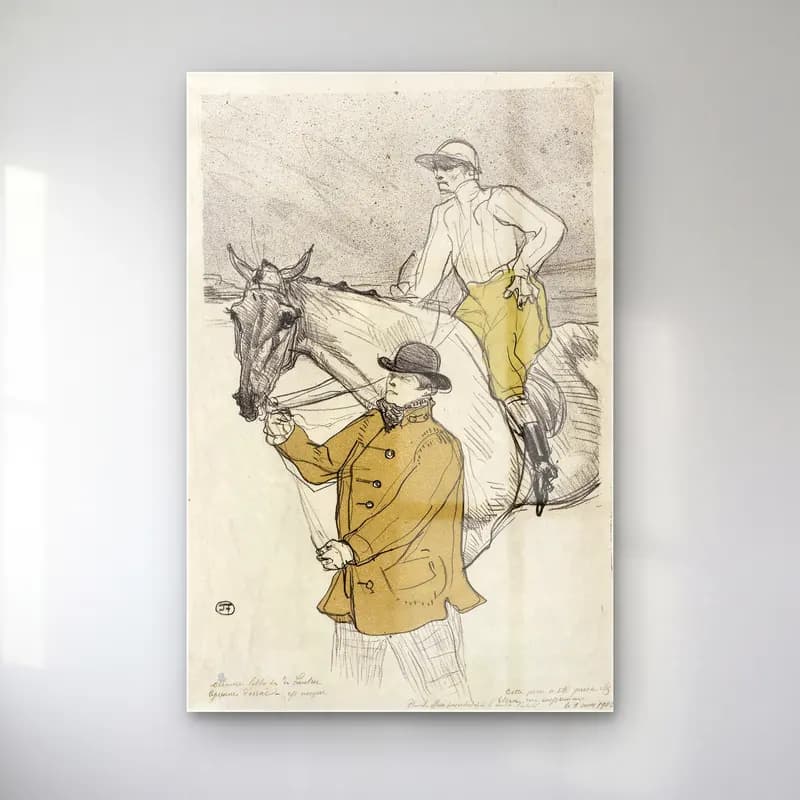Henri de Toulouse-Lautrec – Atlı No. 8 cam tablo — Henri de Toulouse-Lautrec – Atlı No. 8 — vintage atlı