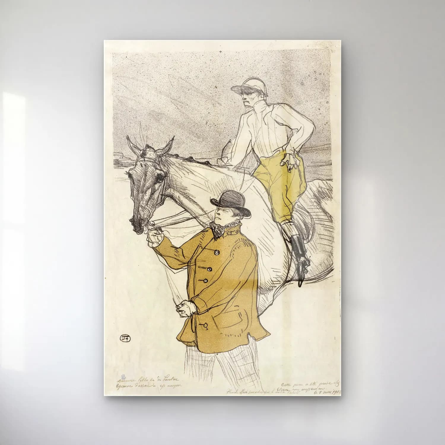Henri de Toulouse-Lautrec – Atlı No. 8 cam tablo — Henri de Toulouse-Lautrec – Atlı No. 8 — vintage atlı