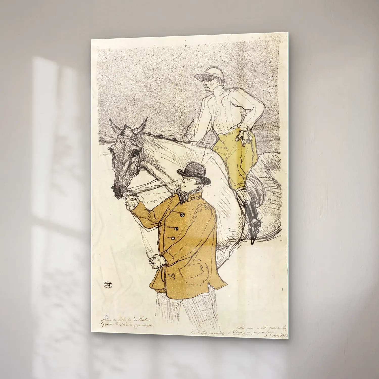 Henri de Toulouse-Lautrec – Atlı No. 8 cam tablo — sağ açıdan görünüm