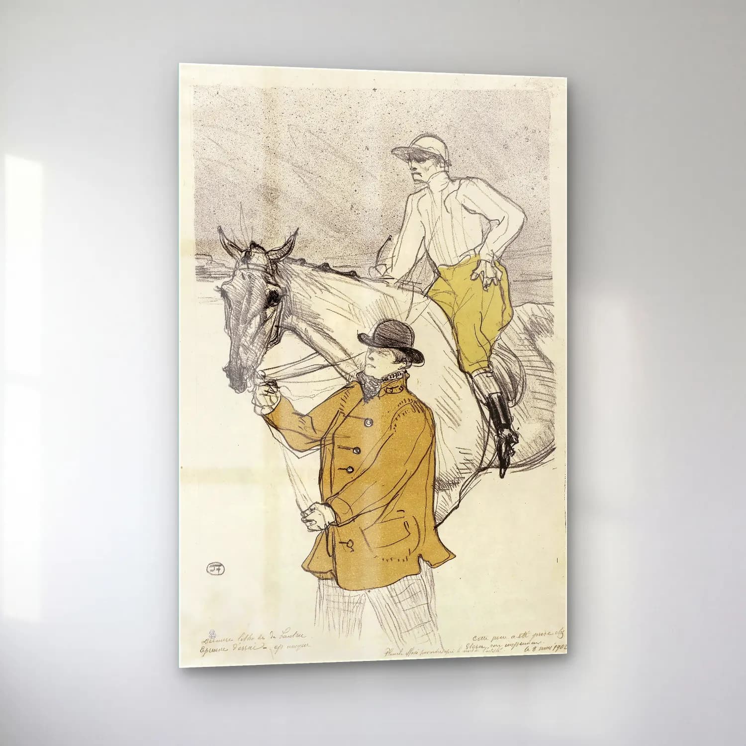 Henri de Toulouse-Lautrec – Atlı No. 8 cam tablo — sol açıdan görünüm