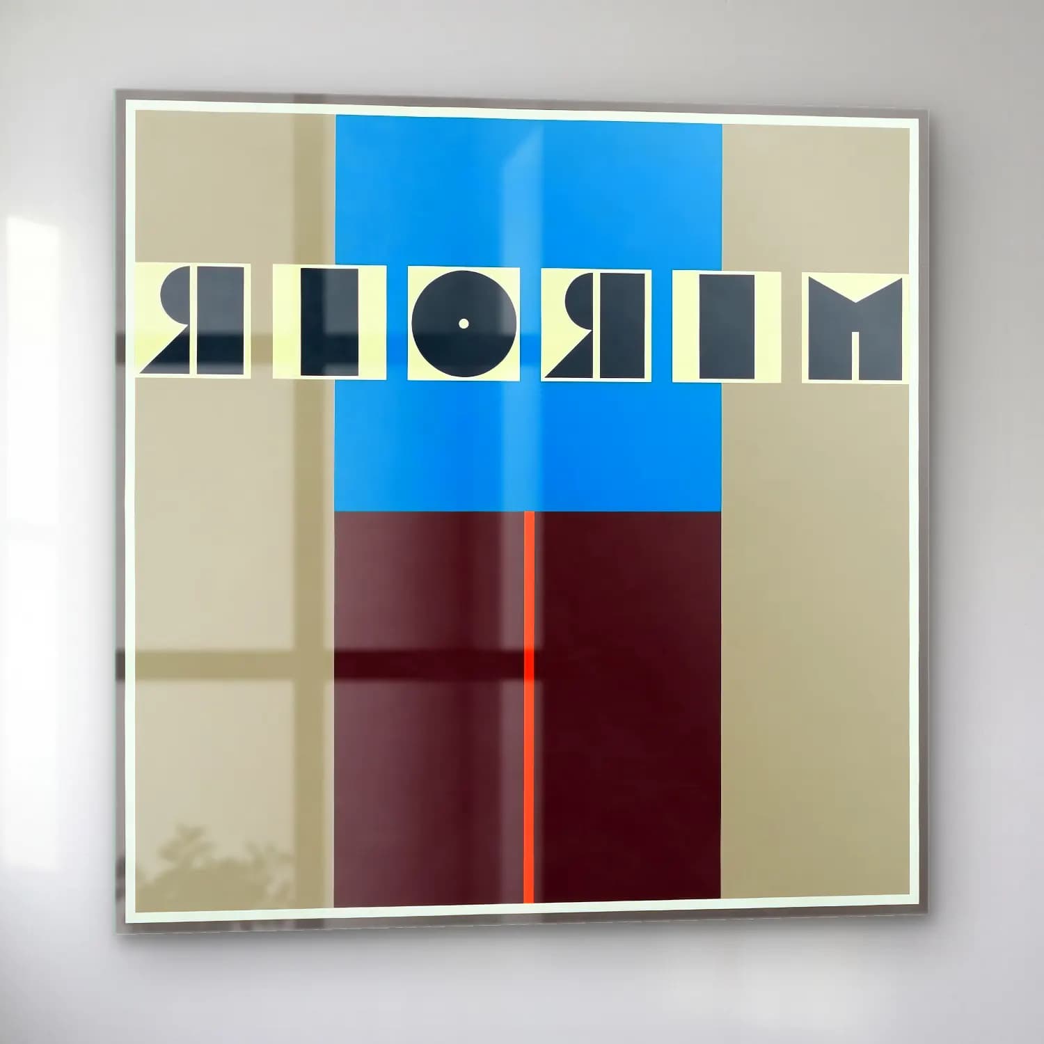 Bauhaus Yazılı Tasarım No. 14 cam tablo — sol açıdan görünüm
