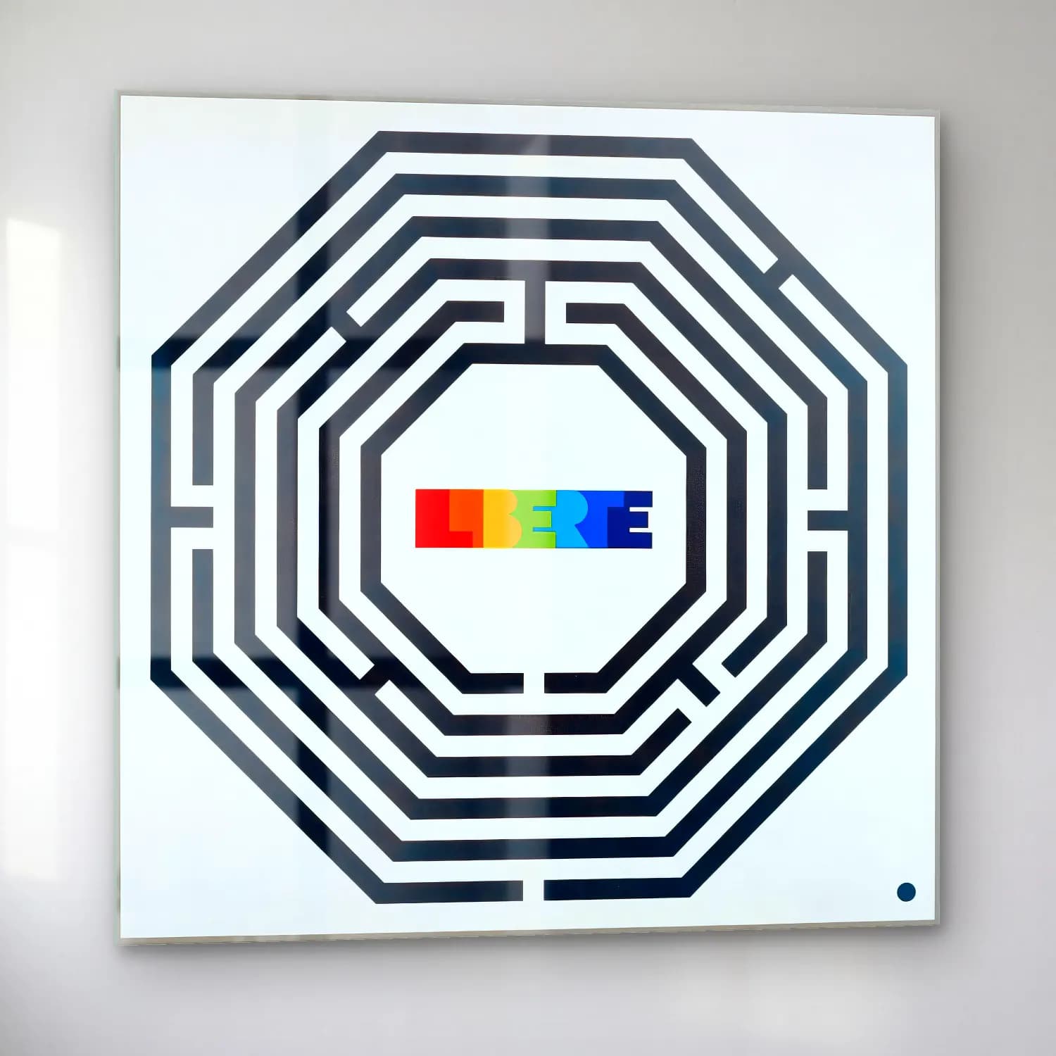 Bauhaus Geometrik Daireler No. 57 cam tablo — sol açıdan görünüm