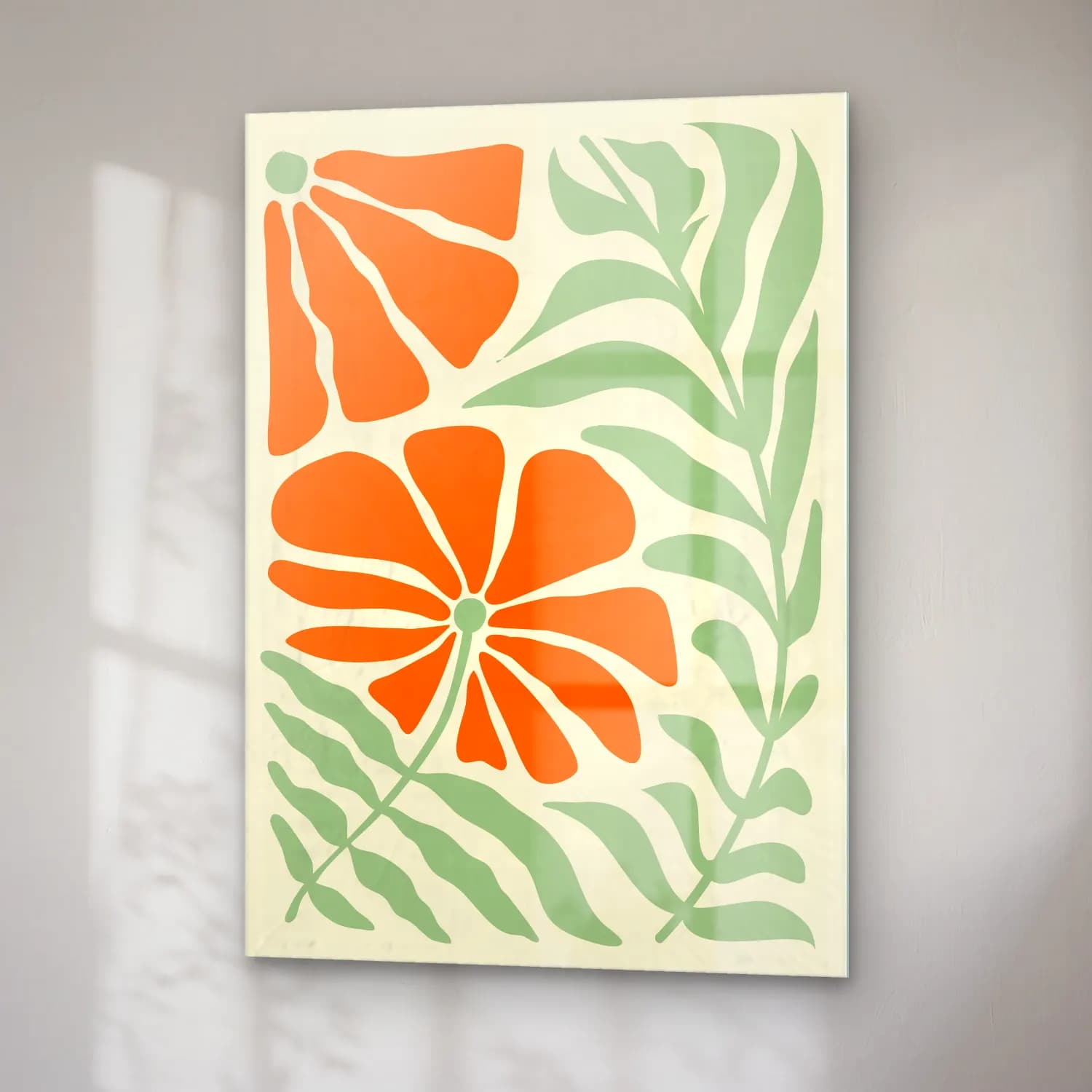 Henri Matisse – Çiçek Deseni No. 10 cam tablo — sağ açıdan görünüm