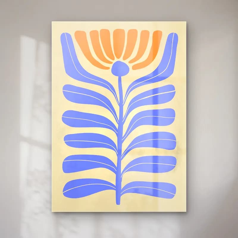 Henri Matisse – Çiçek Deseni No. 12 cam tablo — Henri Matisse – Çiçek Deseni No. 12 — retro çiçek deseni